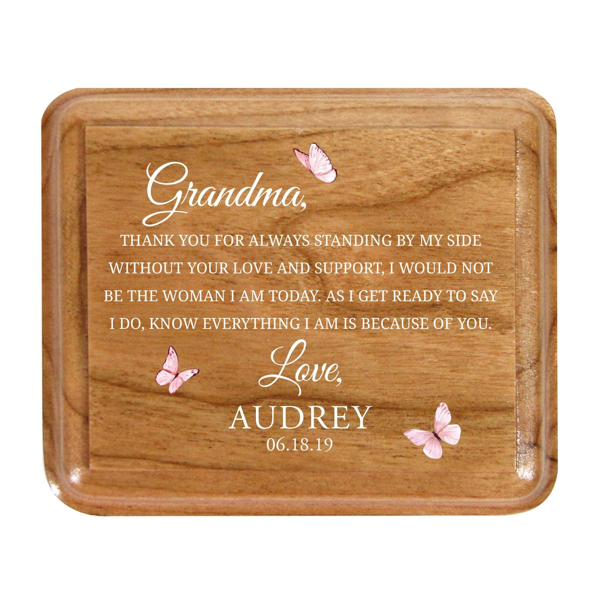 Custom Modern Keepsake Box Inspirational Quotes for Grandmother 3.5x3 Grandma, Thank You For - LifeSong Milestones