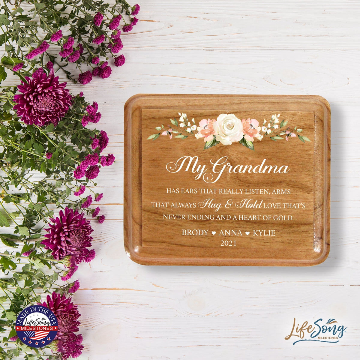 Custom Modern Keepsake Box Inspirational Quotes for Grandmother 3.5x3 My Grandma Has - LifeSong Milestones