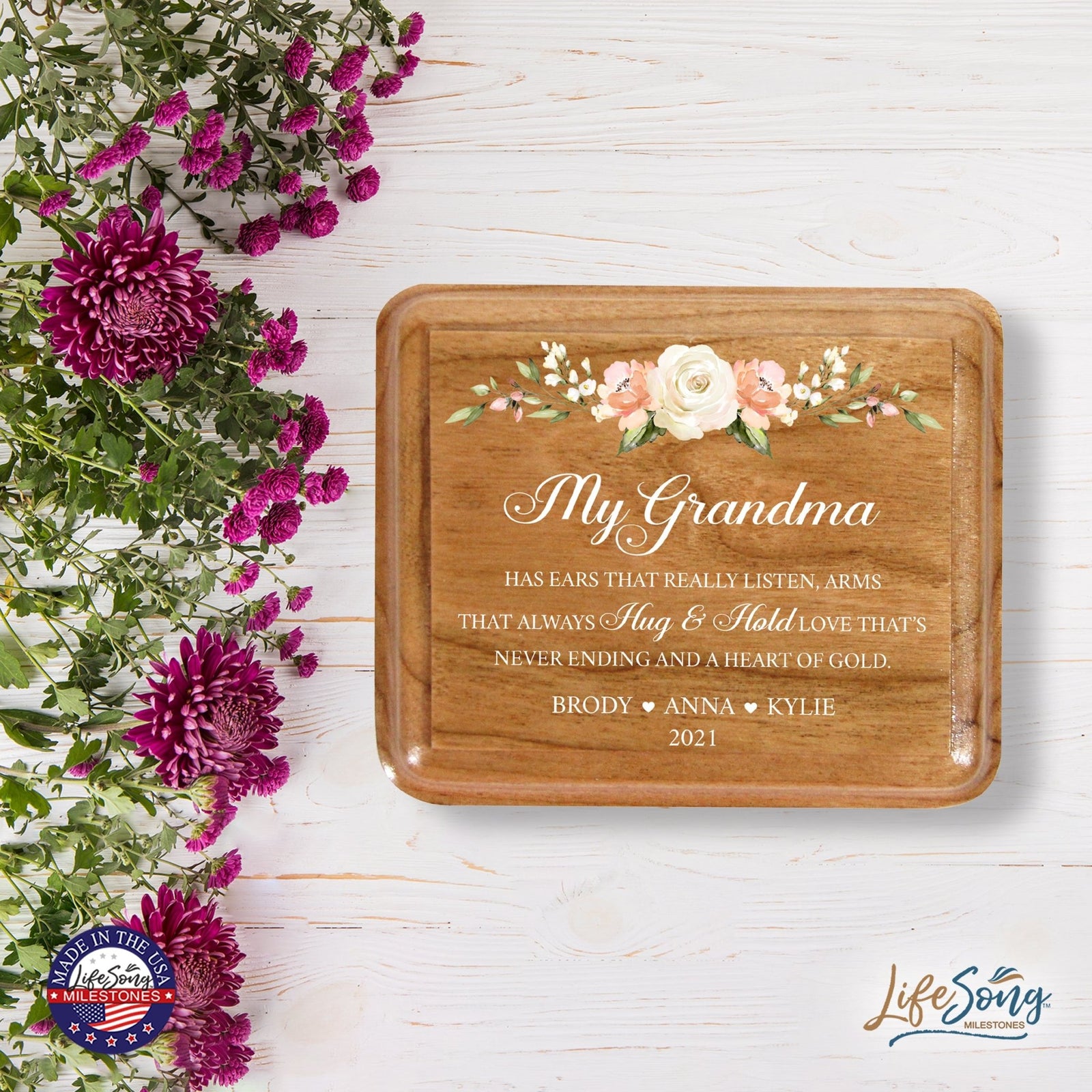 Custom Modern Keepsake Box Inspirational Quotes for Grandmother 3.5x3 My Grandma Has - LifeSong Milestones