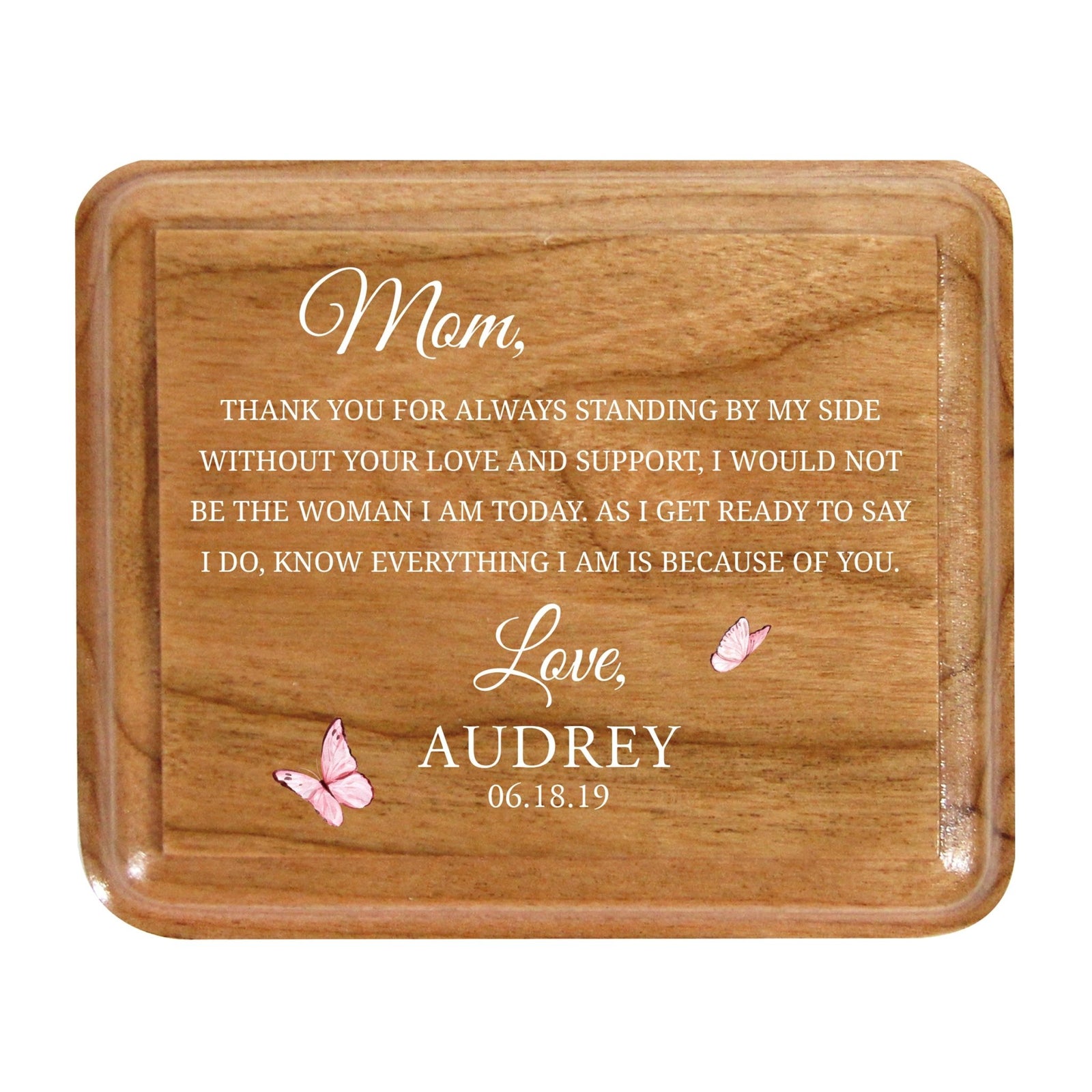 Custom Modern Keepsake Box Inspirational Quotes for Mom 3.5x3 Mom, Thank You - LifeSong Milestones