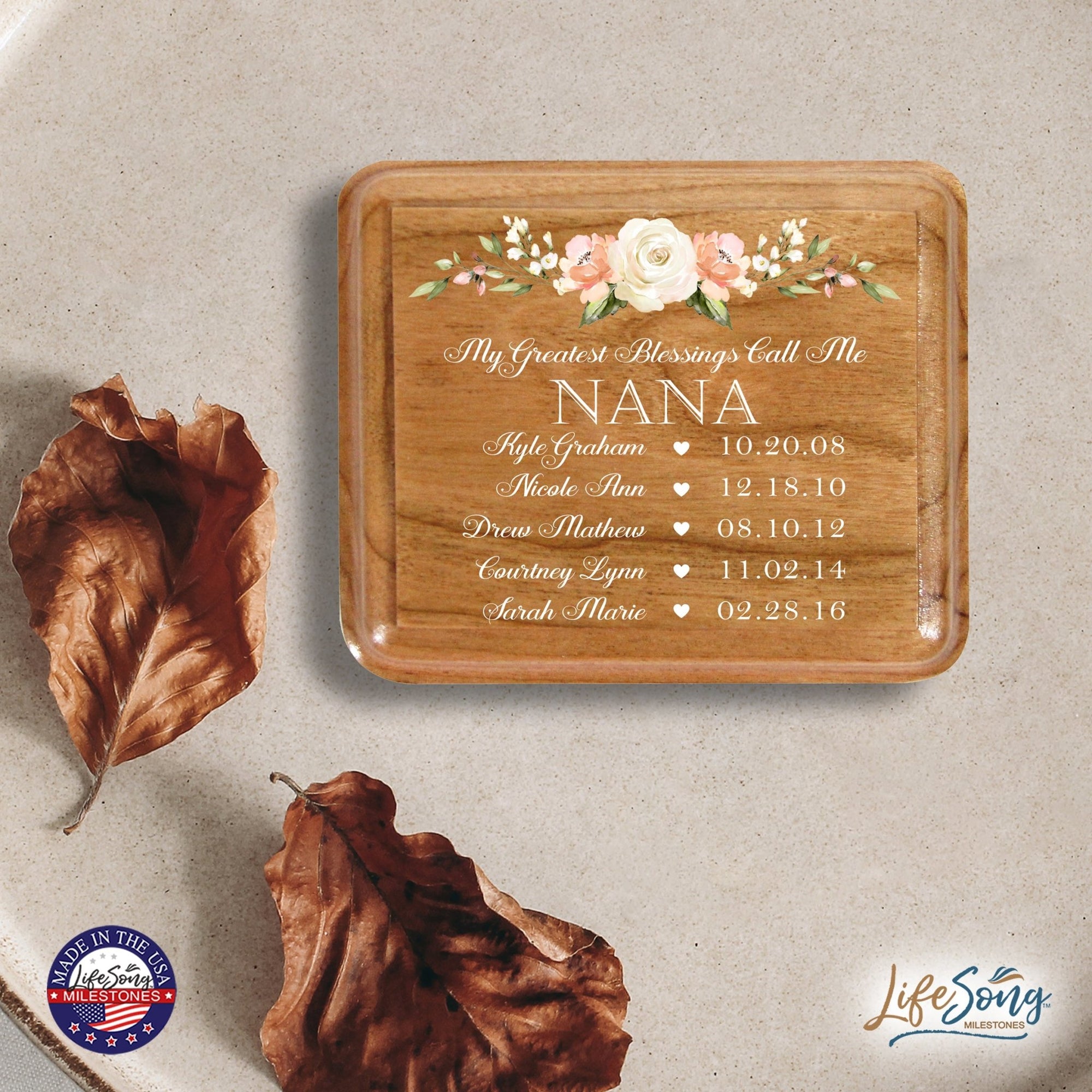 Custom Modern Keepsake Box Inspirational Quotes for Nana 3.5x3 My Greatest Blessings - LifeSong Milestones