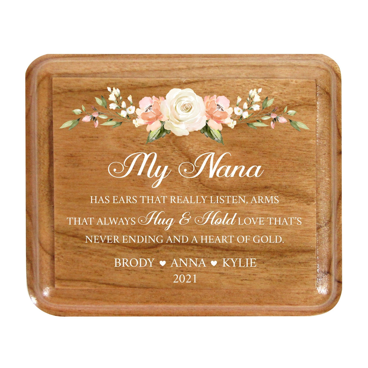 Custom Modern Keepsake Box Inspirational Quotes for Nana 3.5x3 Nana Has Ears - LifeSong Milestones
