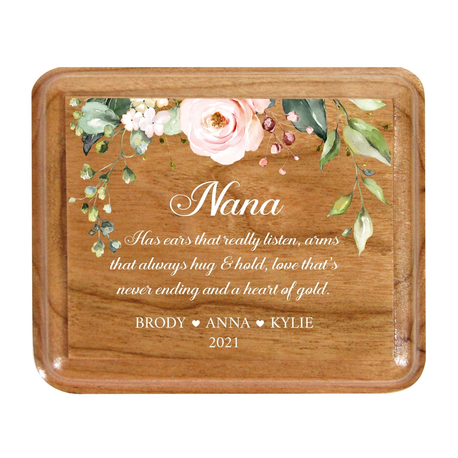 Custom Modern Keepsake Box Inspirational Quotes for Nana 3.5x3 Nana Has Ears - LifeSong Milestones