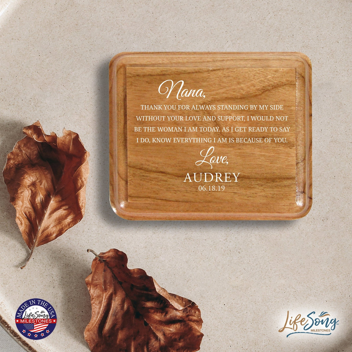 Custom Modern Keepsake Box Inspirational Quotes for Nana 3.5x3 Nana, Thank You - LifeSong Milestones