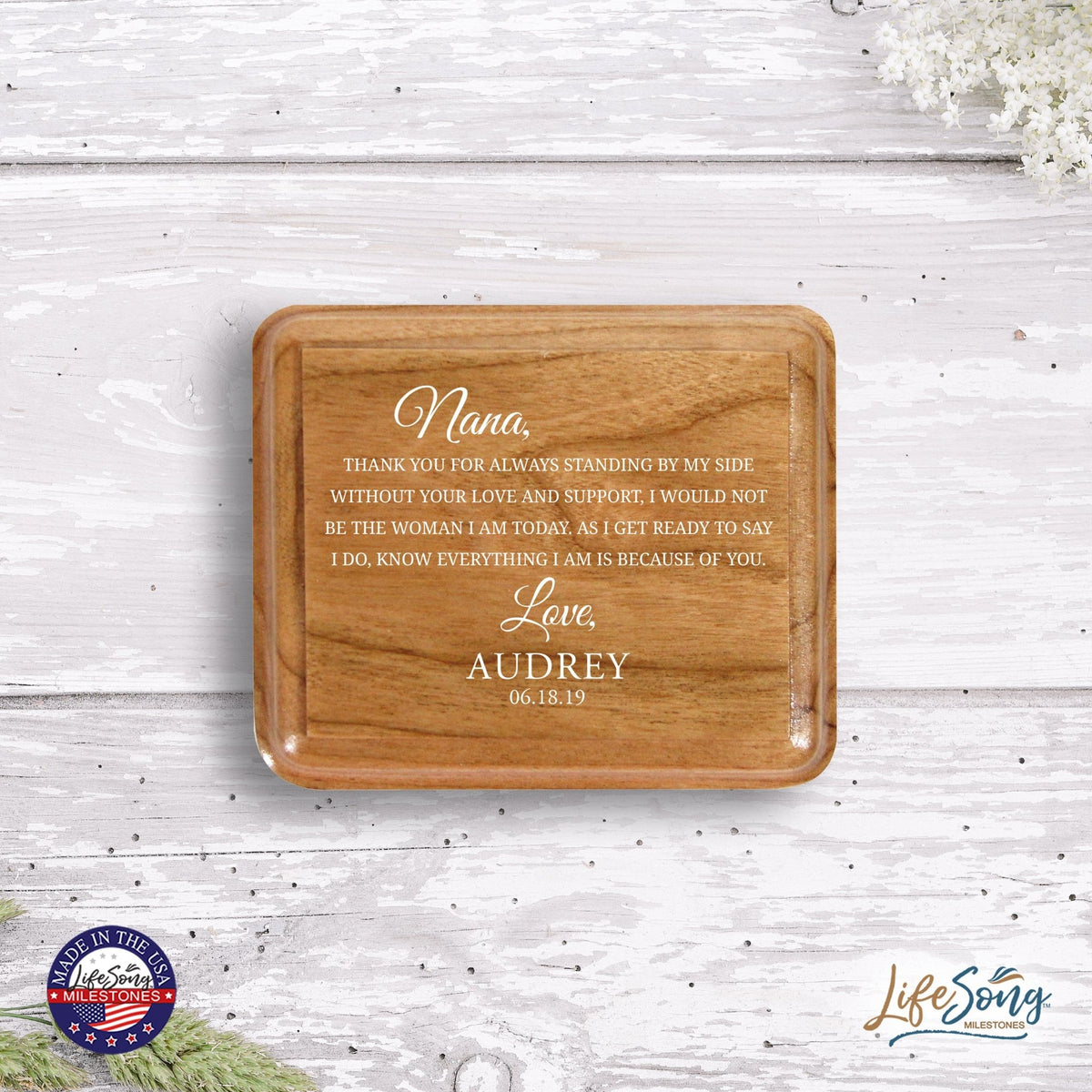 Custom Modern Keepsake Box Inspirational Quotes for Nana 3.5x3 Nana, Thank You - LifeSong Milestones