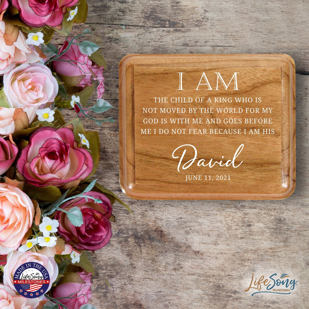 Custom Modern Keepsake Box with Inspirational Quotes 3.5x3 I Am The Child - LifeSong Milestones