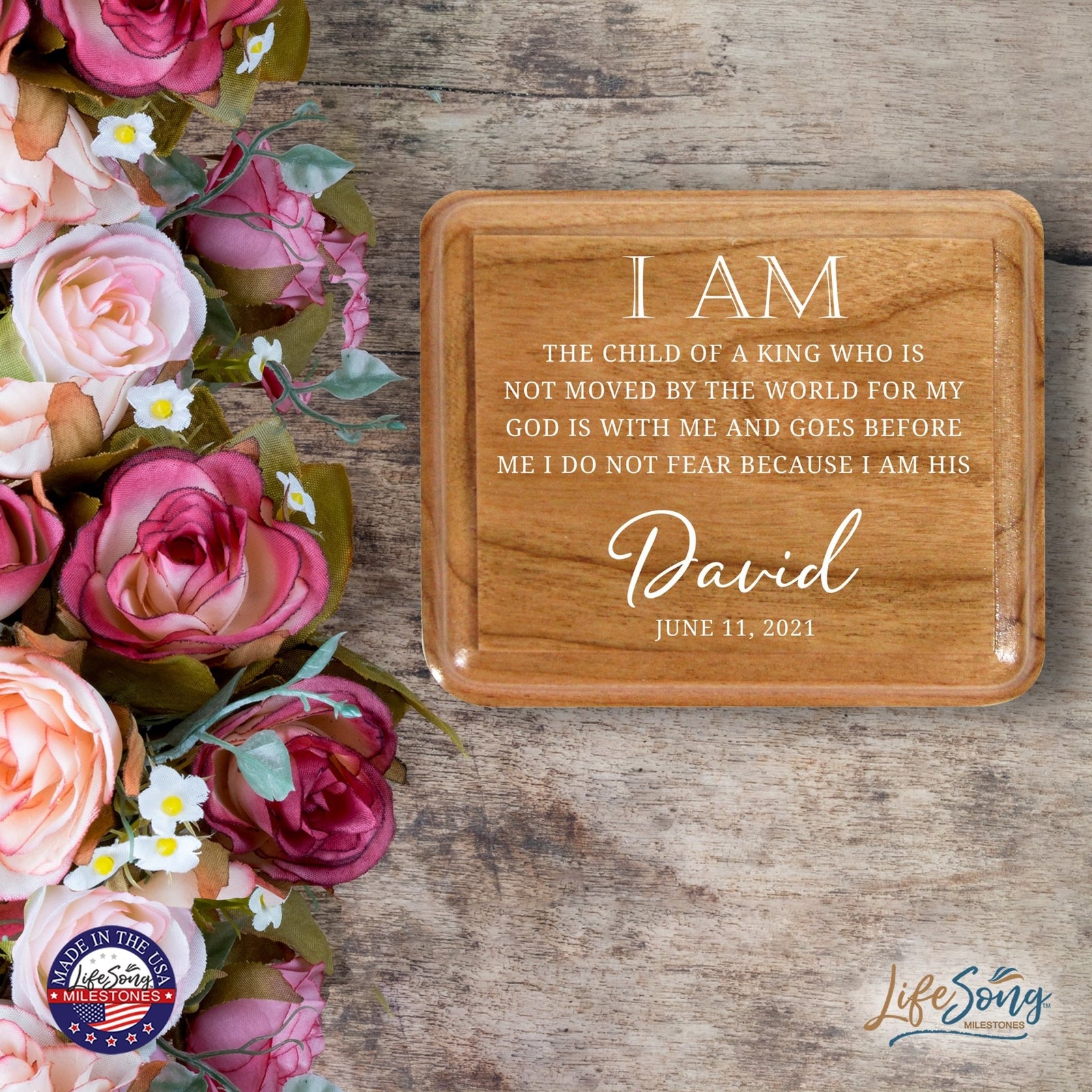 Custom Modern Keepsake Box with Inspirational Quotes 3.5x3 I Am The Child - LifeSong Milestones