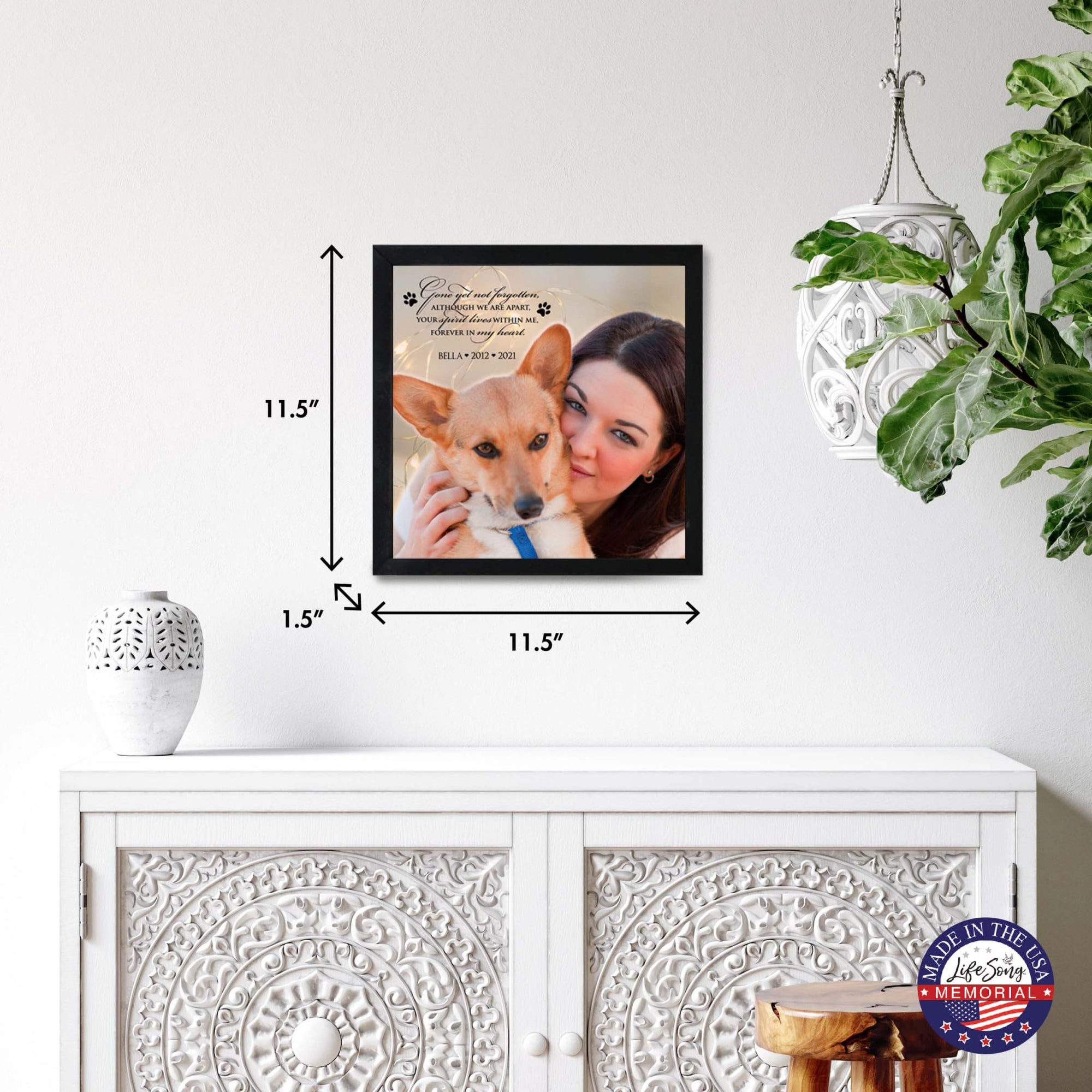 Custom Pet Memorial Framed Shadow Box Wall Décor for the Loss of Beloved Pet - Gone Yet Not Forgotten - LifeSong Milestones