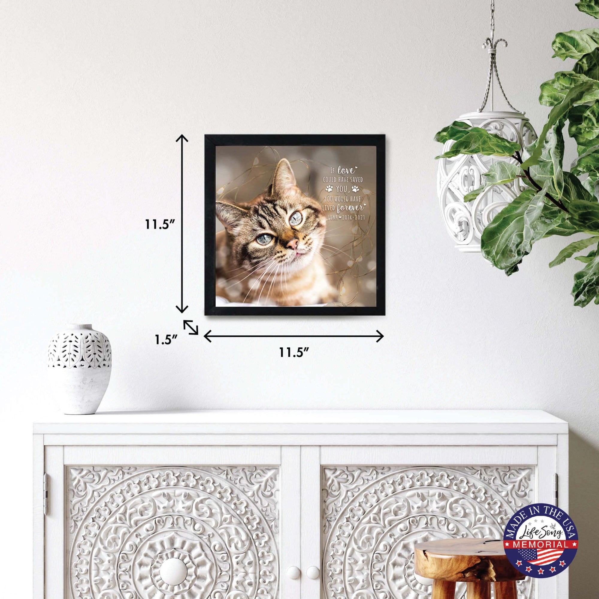 Custom Pet Memorial Framed Shadow Box Wall Décor for the Loss of Beloved Pet - I Love Could Have - LifeSong Milestones