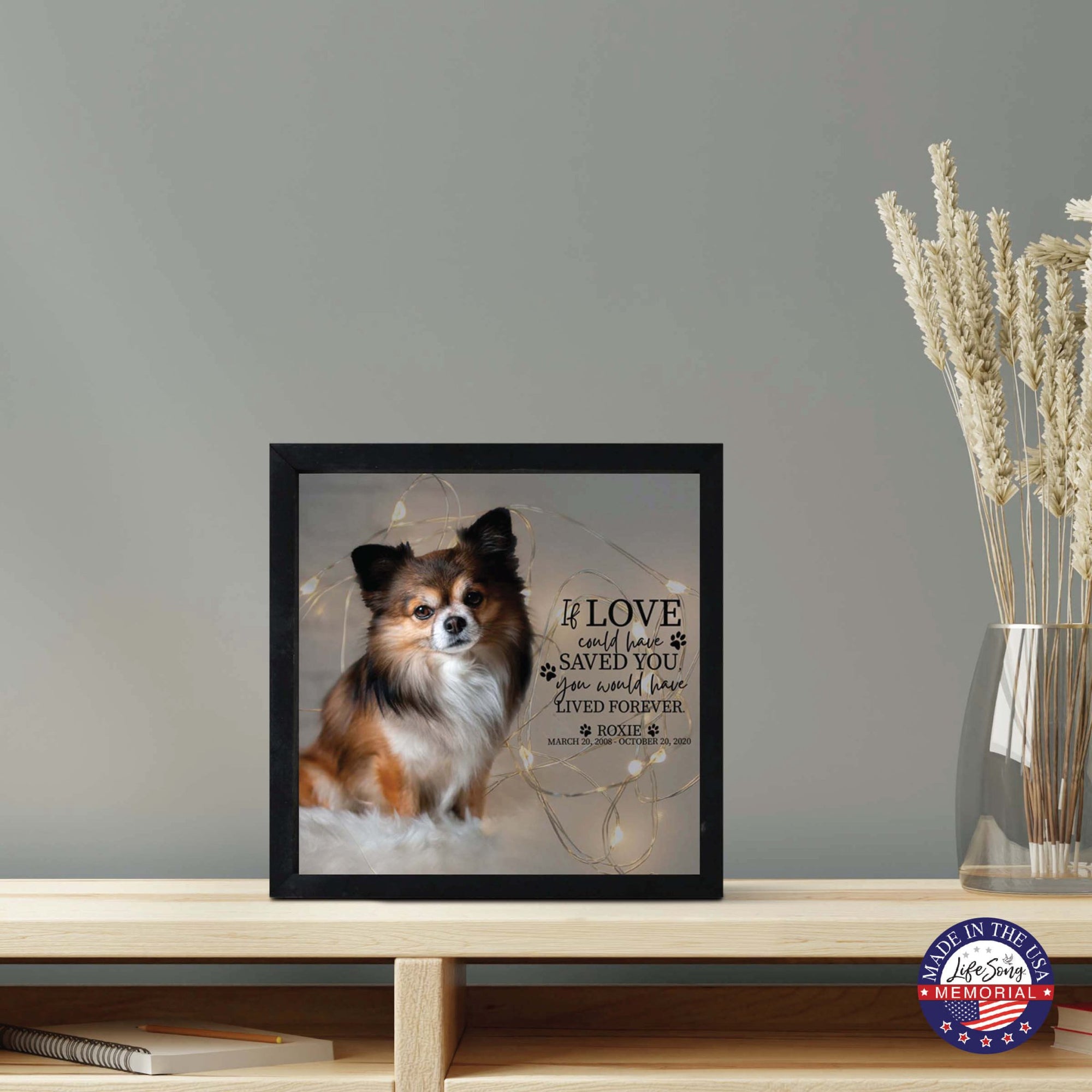 Custom Pet Memorial Framed Shadow Box Wall Décor for the Loss of Beloved Pet - If Love Could Have - LifeSong Milestones
