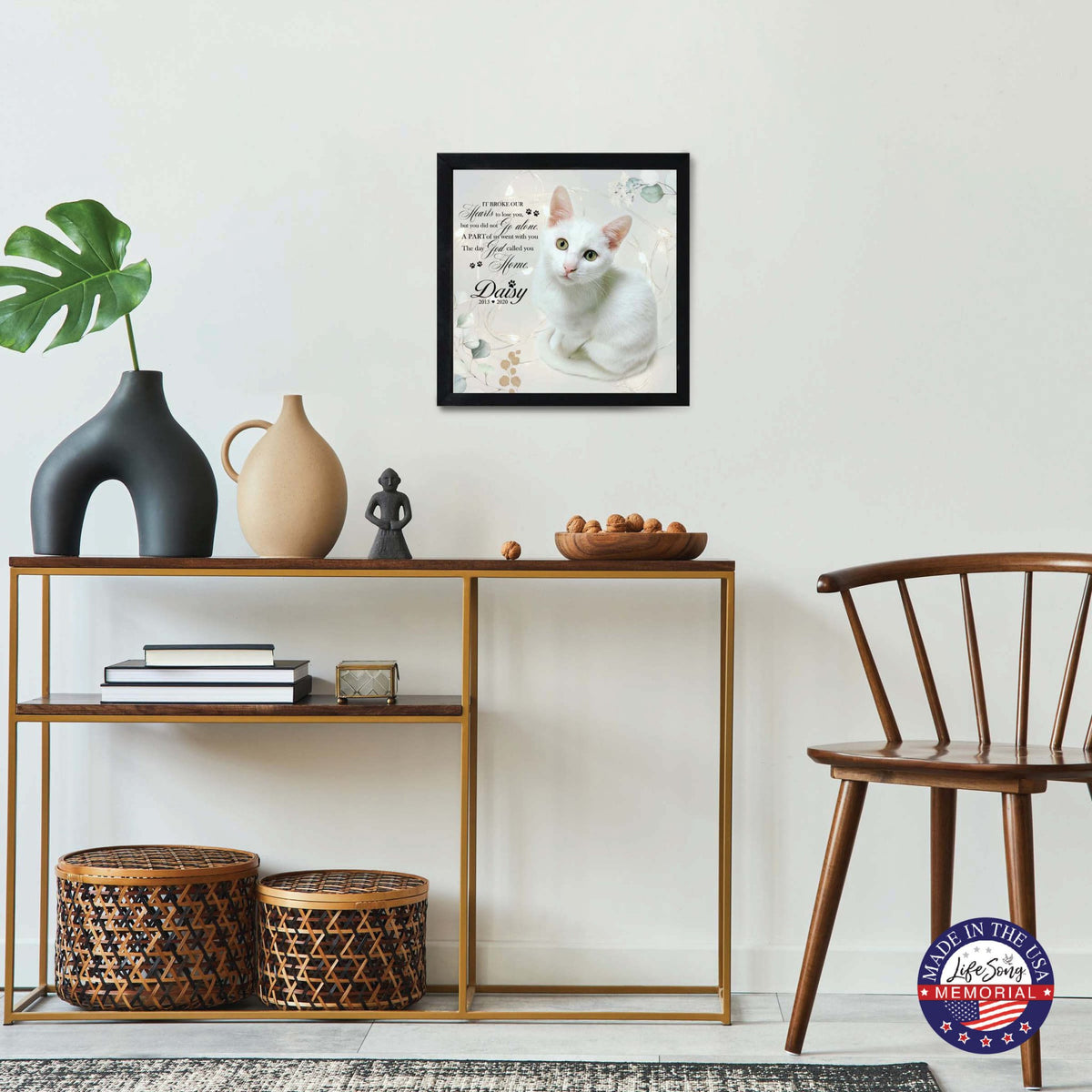 Custom Pet Memorial Framed Shadow Box Wall Décor for the Loss of Beloved Pet - It Broke Our Hearts - LifeSong Milestones