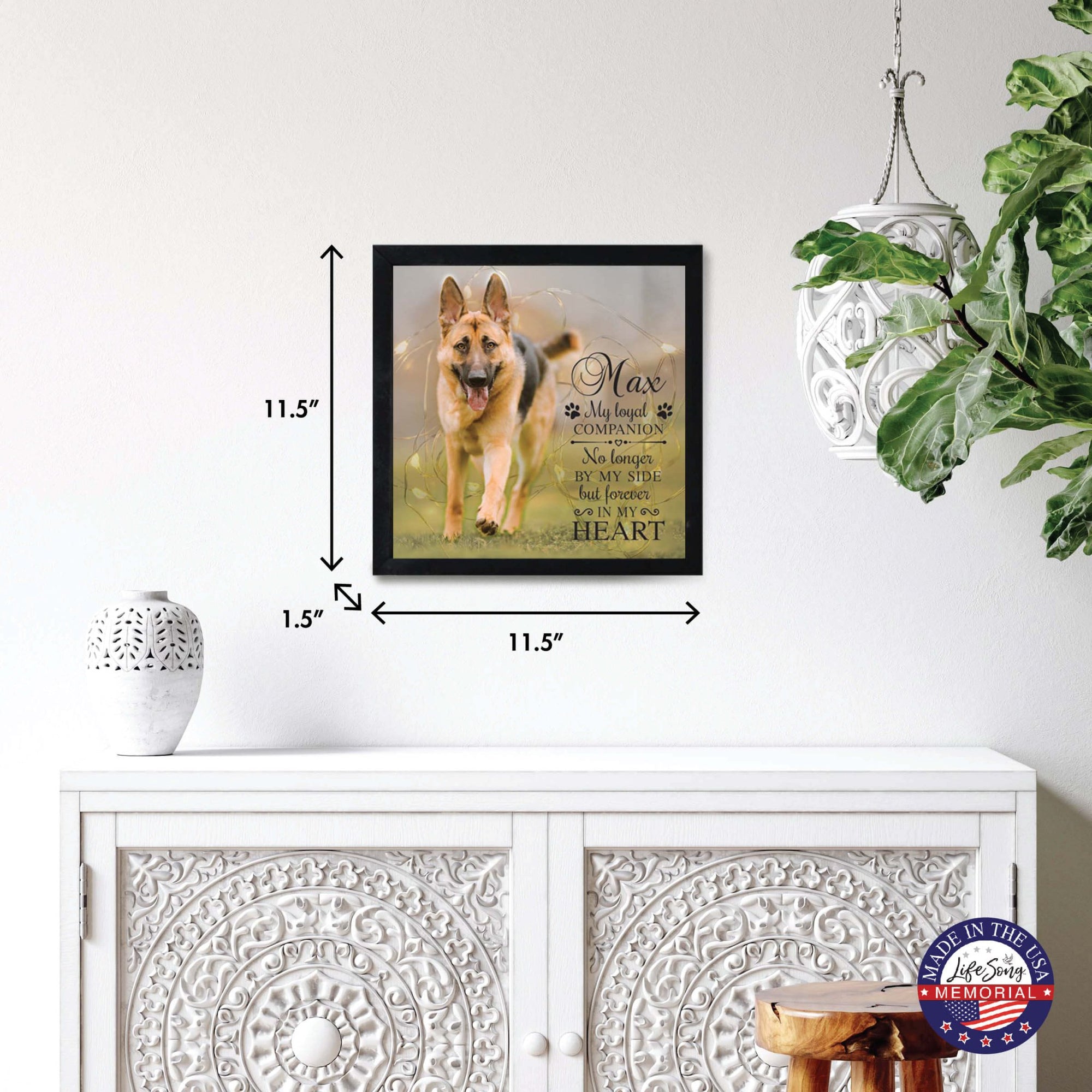 Custom Pet Memorial Framed Shadow Box Wall Décor for the Loss of Beloved Pet - My Loyal Companion - LifeSong Milestones