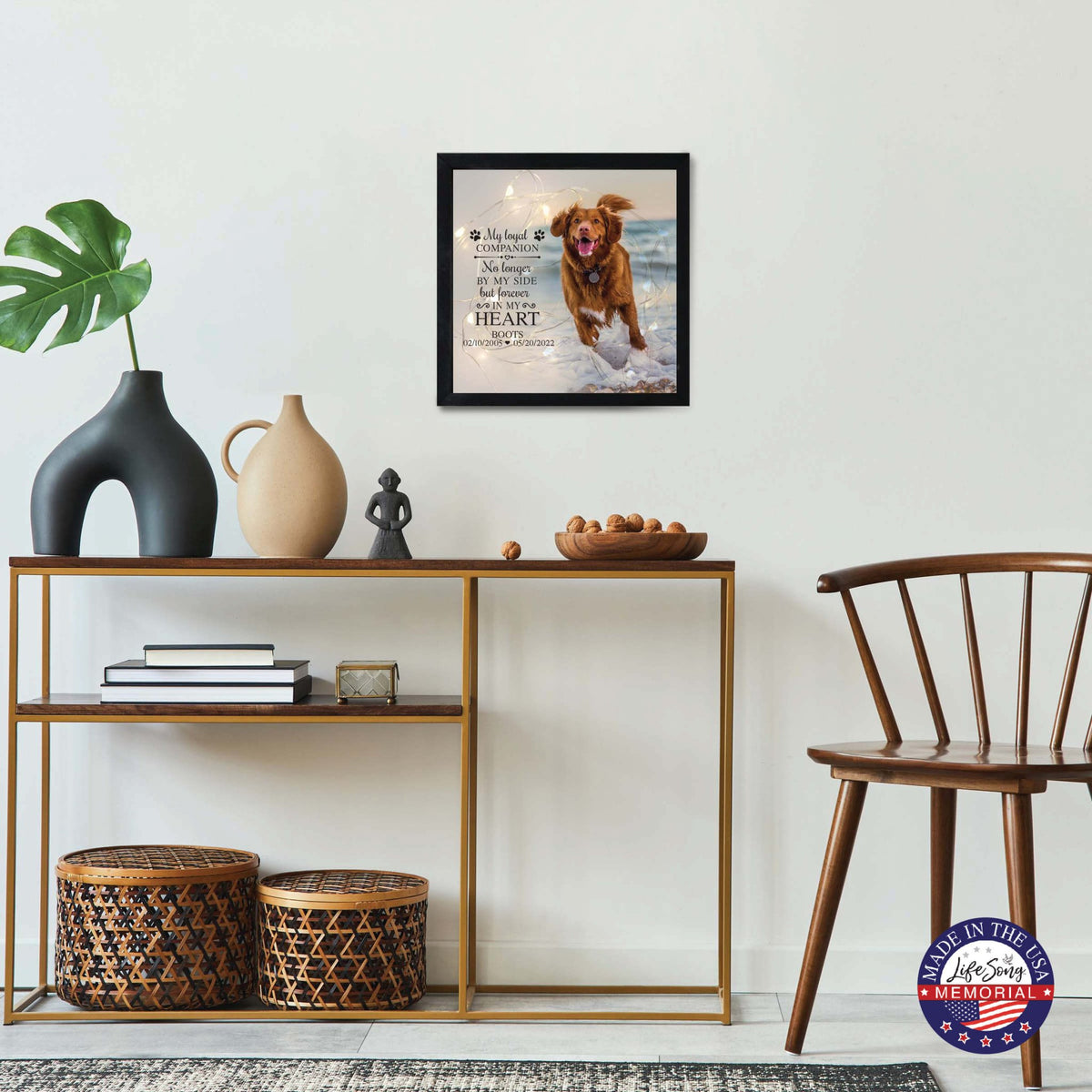 Custom Pet Memorial Framed Shadow Box Wall Décor for the Loss of Beloved Pet - My Loyal Companion - LifeSong Milestones