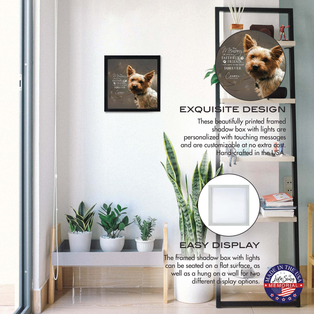 Custom Pet Memorial Framed Shadow Box Wall Décor for the Loss of Beloved Pet - The Memory Of You - LifeSong Milestones