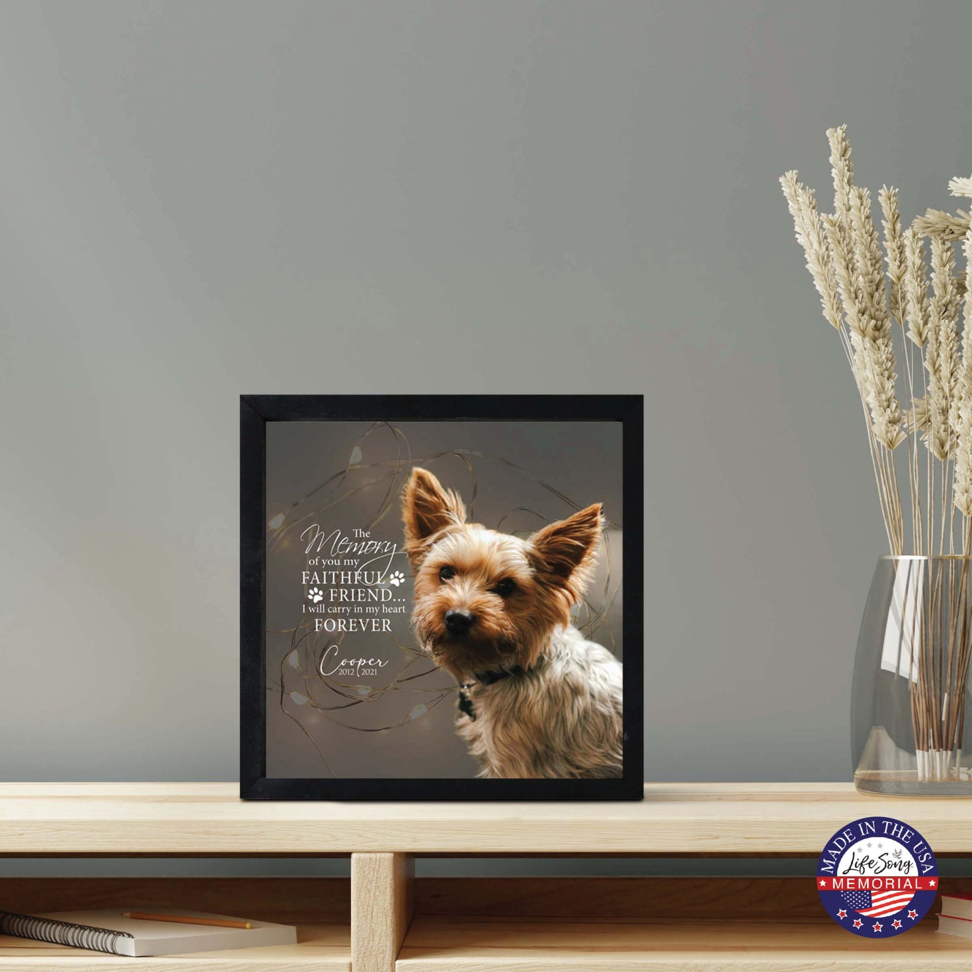 Custom Pet Memorial Framed Shadow Box Wall Décor for the Loss of Beloved Pet - The Memory Of You - LifeSong Milestones