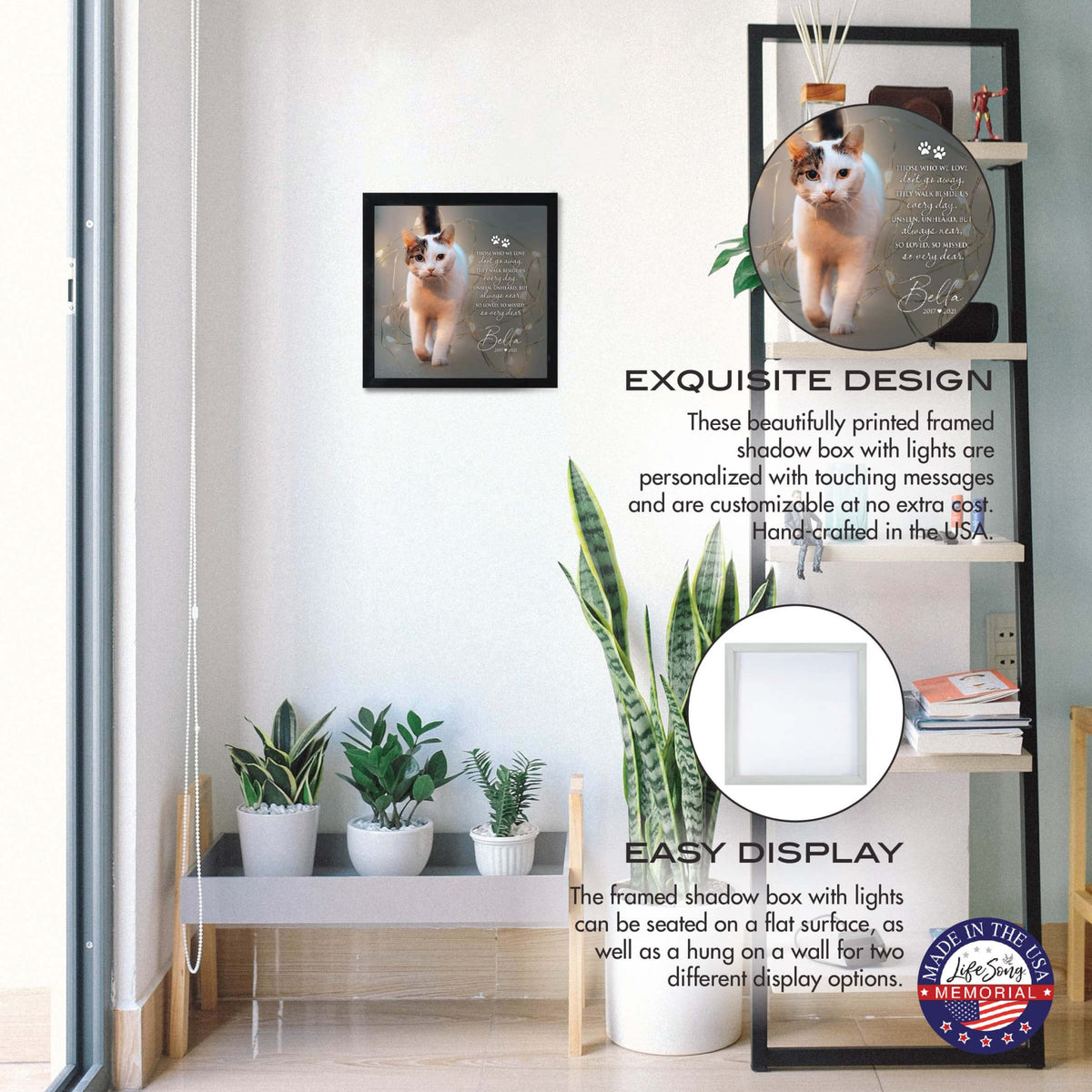 Custom Pet Memorial Framed Shadow Box Wall Décor for the Loss of Beloved Pet - Those Who We Love - LifeSong Milestones