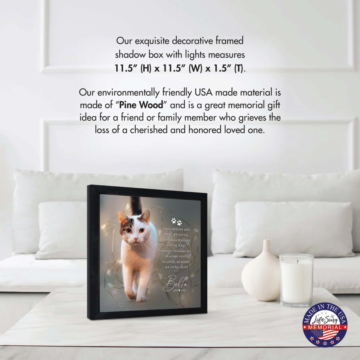Custom Pet Memorial Framed Shadow Box Wall Décor for the Loss of Beloved Pet - Those Who We Love - LifeSong Milestones