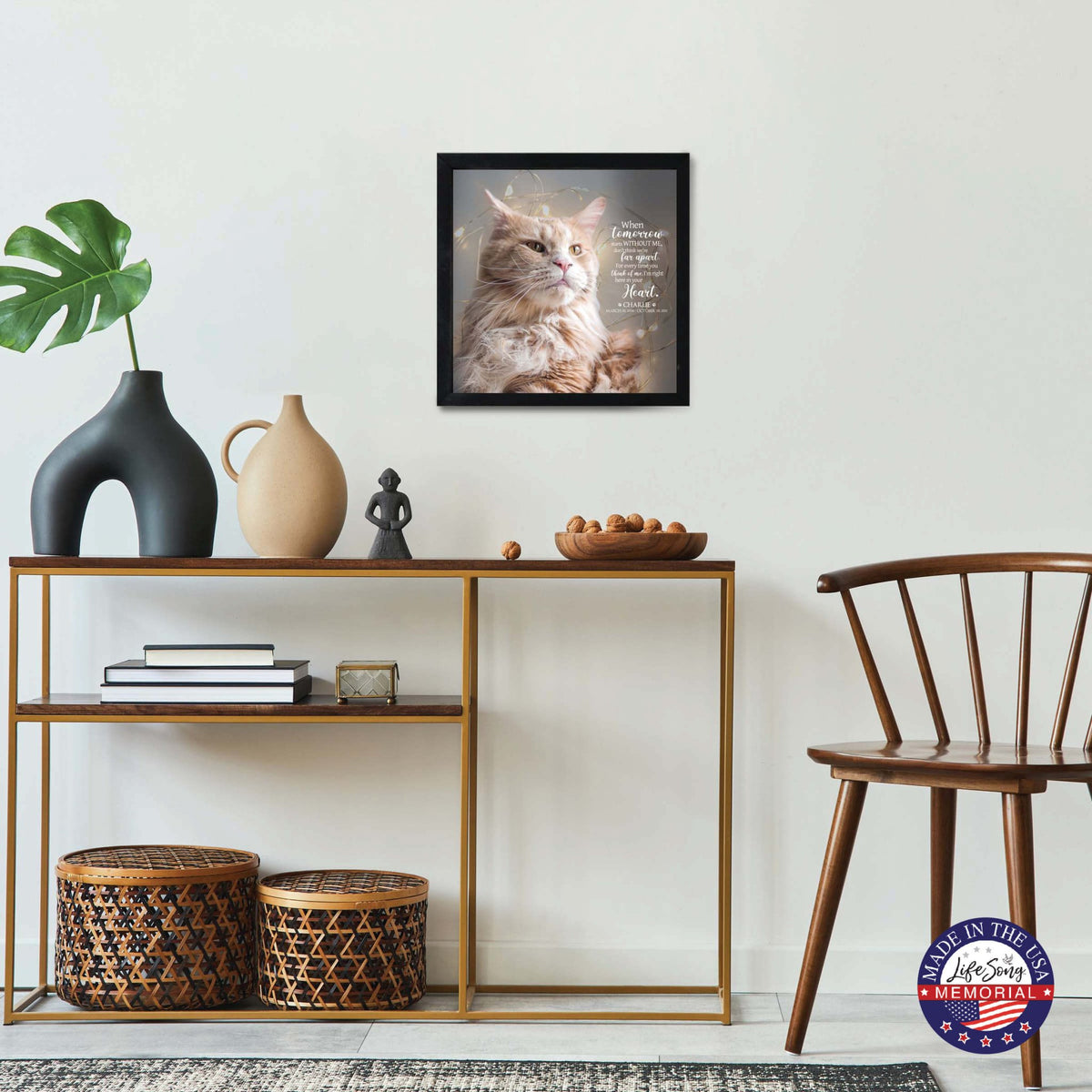 Custom Pet Memorial Framed Shadow Box Wall Décor for the Loss of Beloved Pet - When Tomorrow Starts - LifeSong Milestones