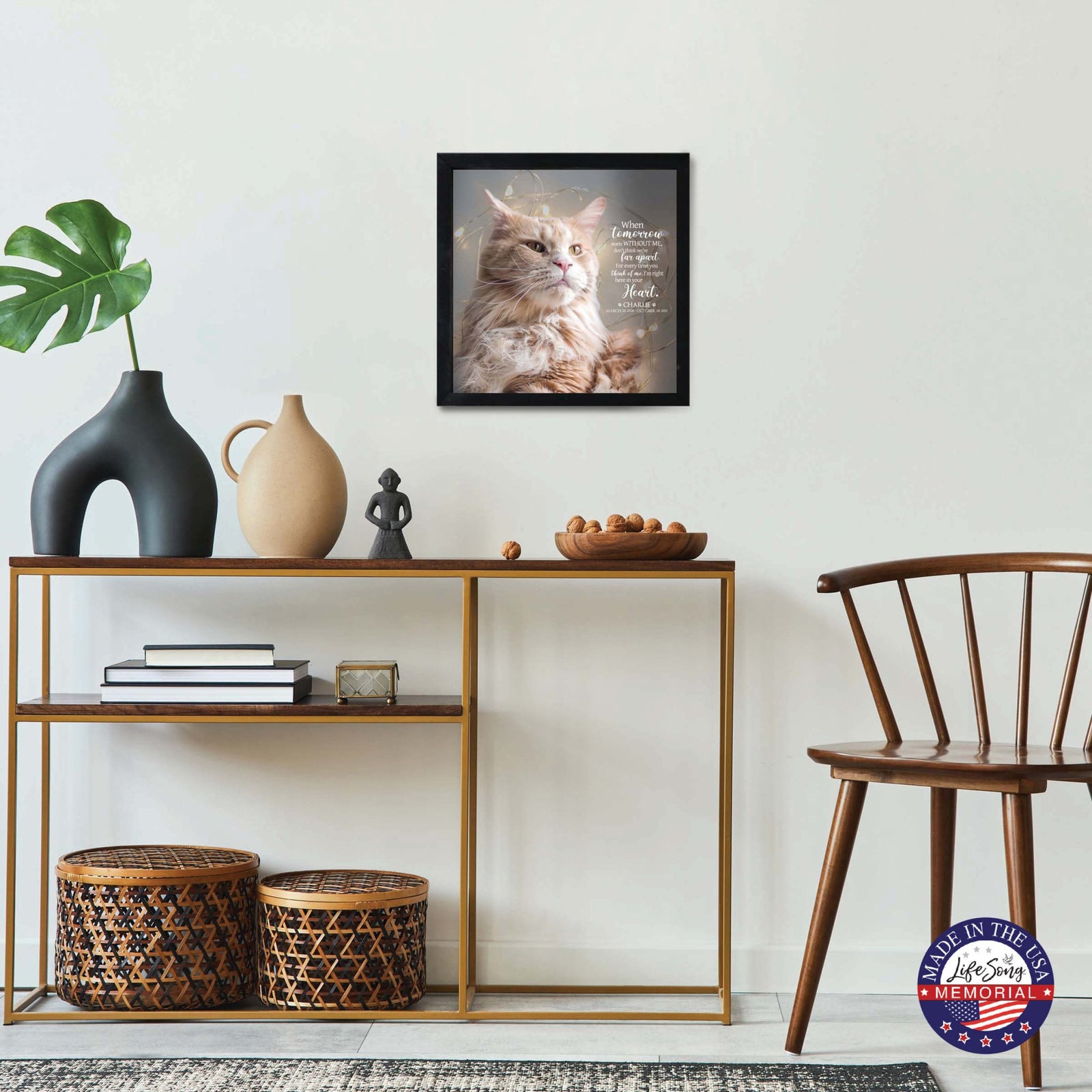 Custom Pet Memorial Framed Shadow Box Wall Décor for the Loss of Beloved Pet - When Tomorrow Starts - LifeSong Milestones