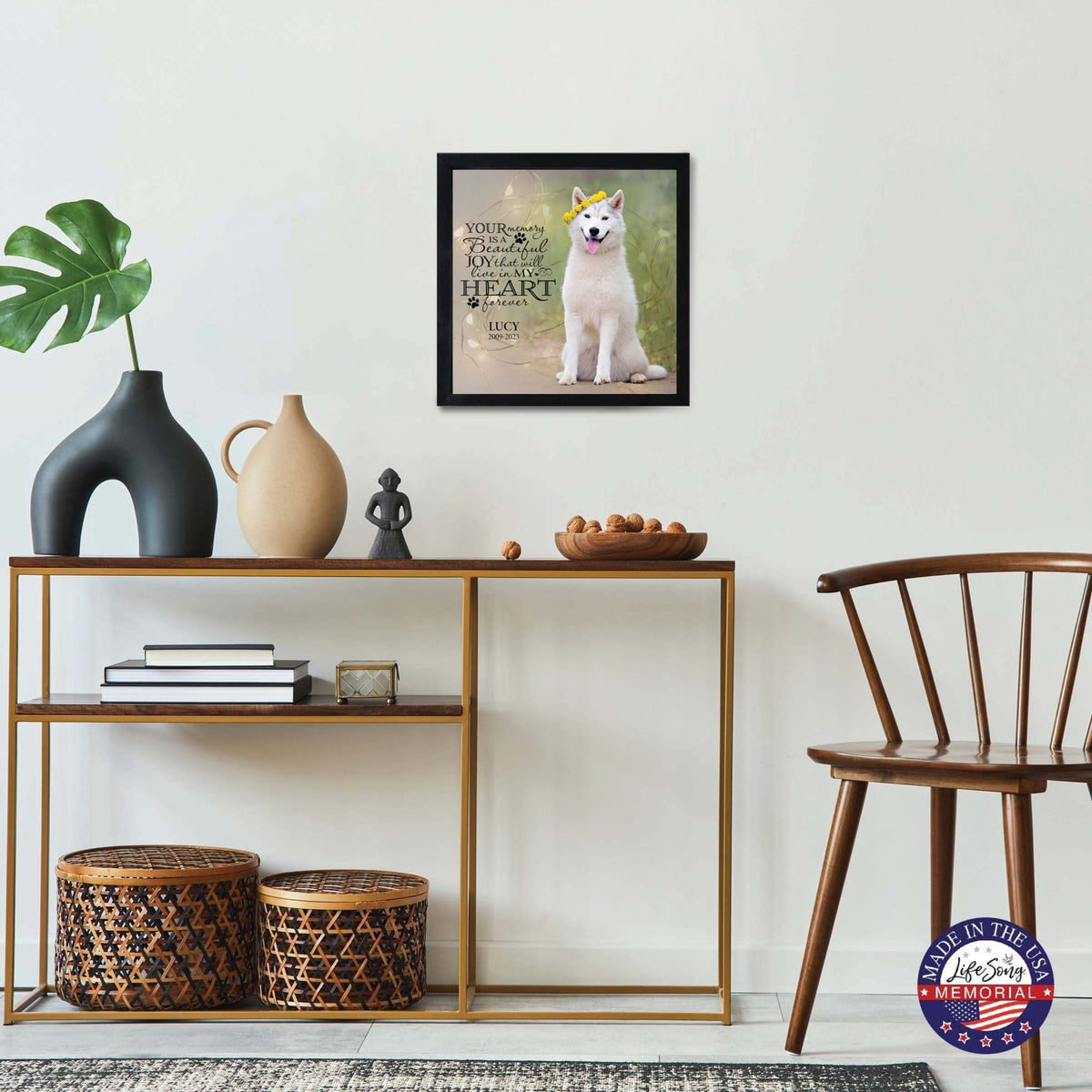 Custom Pet Memorial Framed Shadow Box Wall Décor for the Loss of Beloved Pet - Your Memory Is Beautiful - LifeSong Milestones