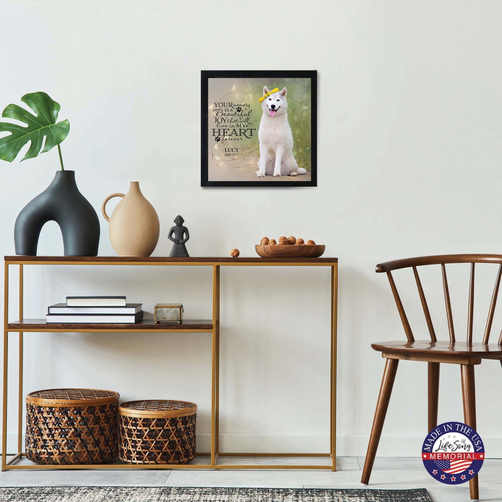 Custom Pet Memorial Framed Shadow Box Wall Décor for the Loss of Beloved Pet - Your Memory Is Beautiful - LifeSong Milestones