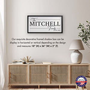 Custom Printed Family Wall Hanging Framed Shadow Box For Home Décor Ideas - The Mitchell Family - LifeSong Milestones