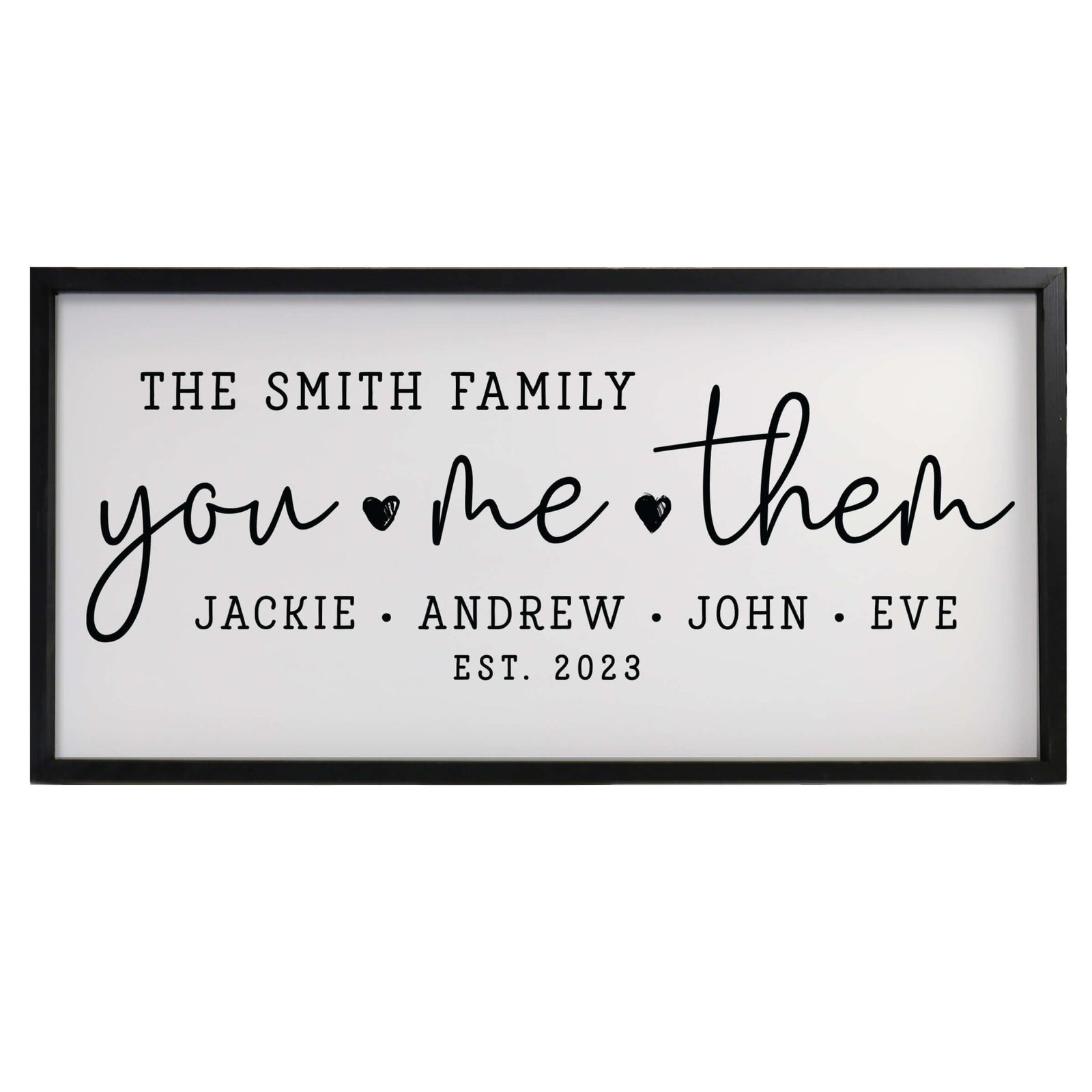 Custom Printed Family Wall Hanging Framed Shadow Box For Home Décor Ideas - You, Me, Them - LifeSong Milestones