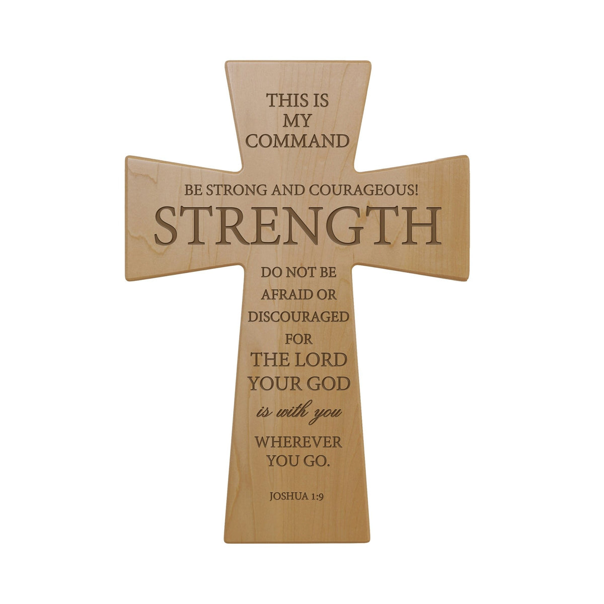 Custom Scripture Wall Cross - Be strong and courageous - Joshua 1:9 - LifeSong Milestones