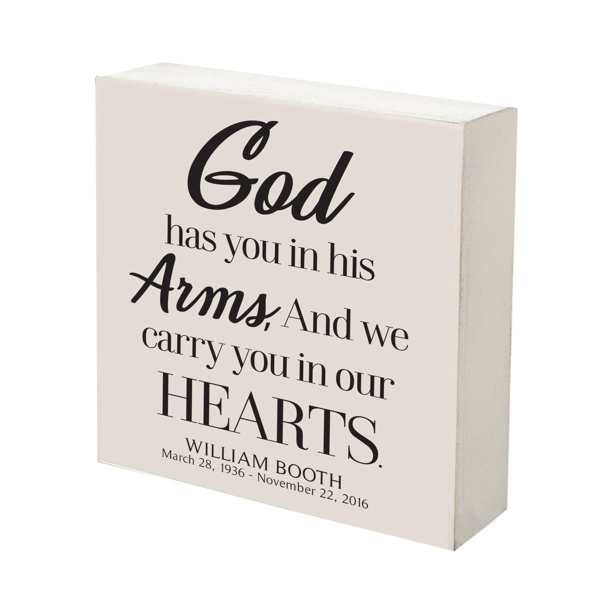 Custom Shadow Box 10x10 God Has You Wooden Remembrance - LifeSong Milestones