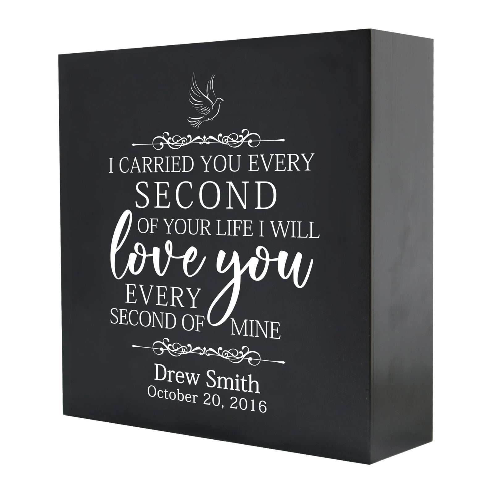 Custom Shadow Box 10x10 I Carried You Dove Wooden Remembrance - LifeSong Milestones