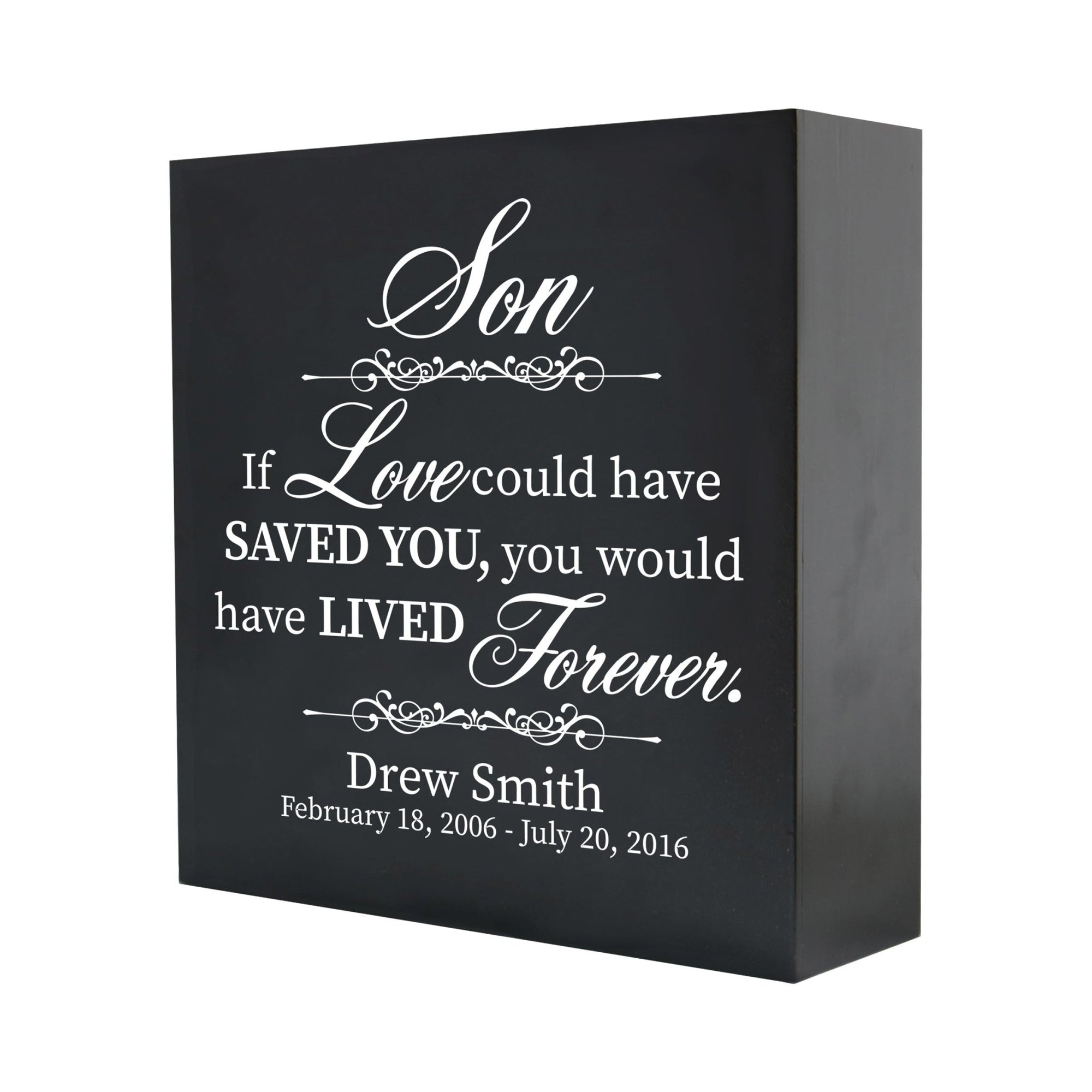 Custom Shadow Box 10x10 Son, If Love Could Wooden Remembrance - LifeSong Milestones