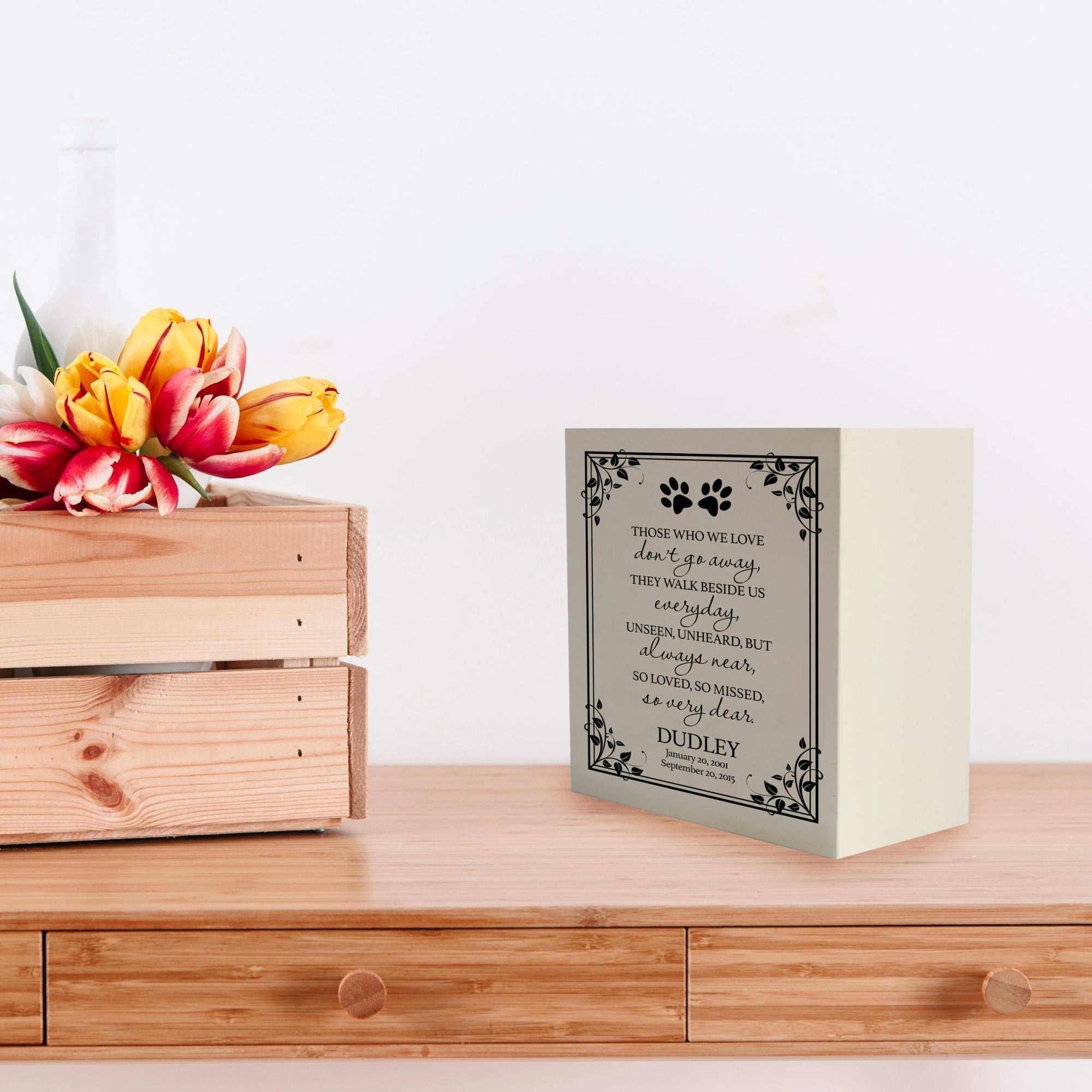 Custom Shadow Box 6x6 Those Who We Love Wooden Pet Remembrance - LifeSong Milestones