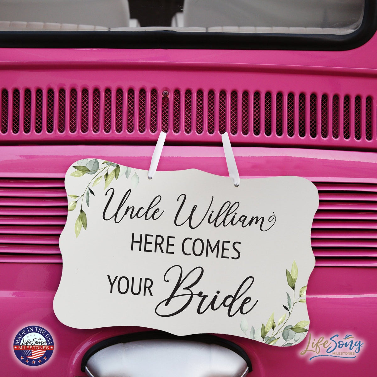 Custom Wall Hanging Signs For Wedding Ceremony, Reception, Bridal Shower 8x12| Here Comes Your Bride - LifeSong Milestones