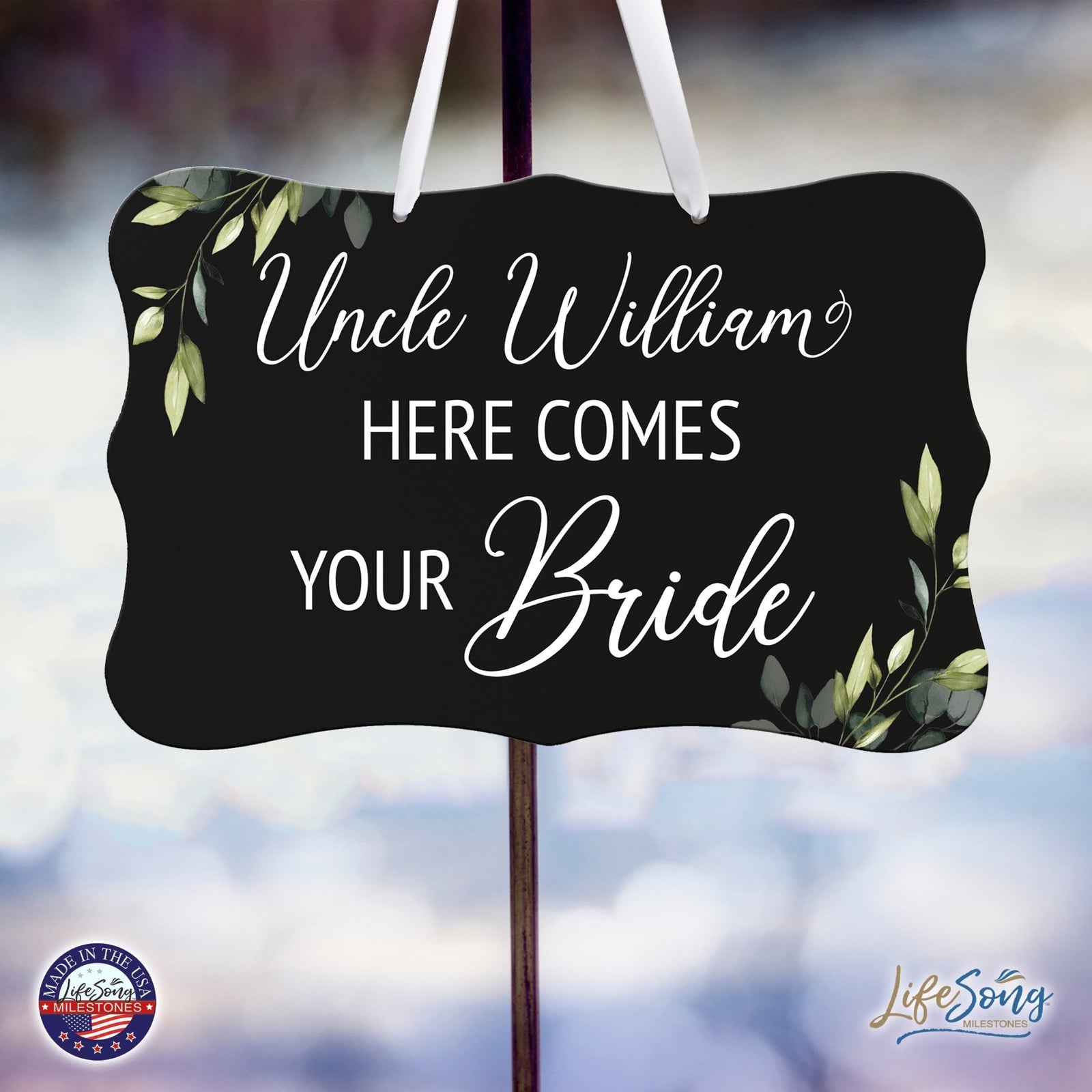 Custom Wall Hanging Signs For Wedding Ceremony, Reception, Bridal Shower 8x12| Here Comes Your Bride - LifeSong Milestones