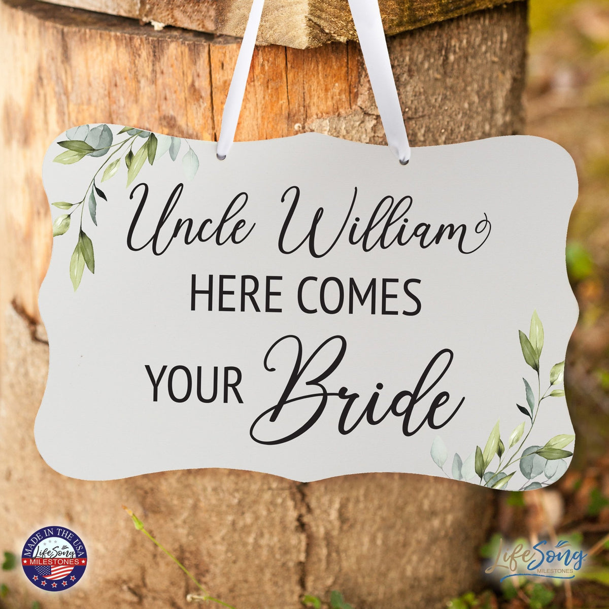 Custom Wall Hanging Signs For Wedding Ceremony, Reception, Bridal Shower 8x12| Here Comes Your Bride - LifeSong Milestones