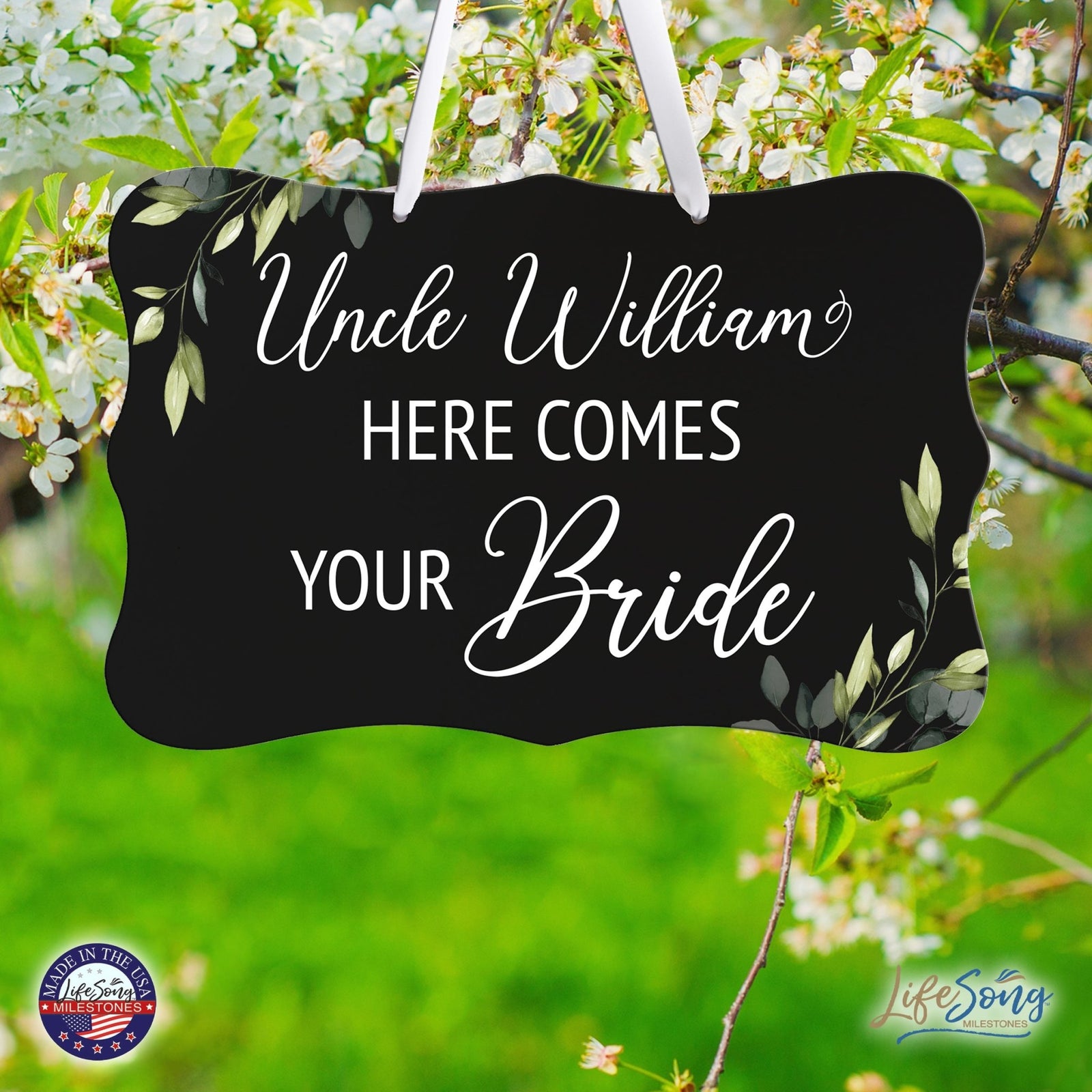 Custom Wall Hanging Signs For Wedding Ceremony, Reception, Bridal Shower 8x12| Here Comes Your Bride - LifeSong Milestones