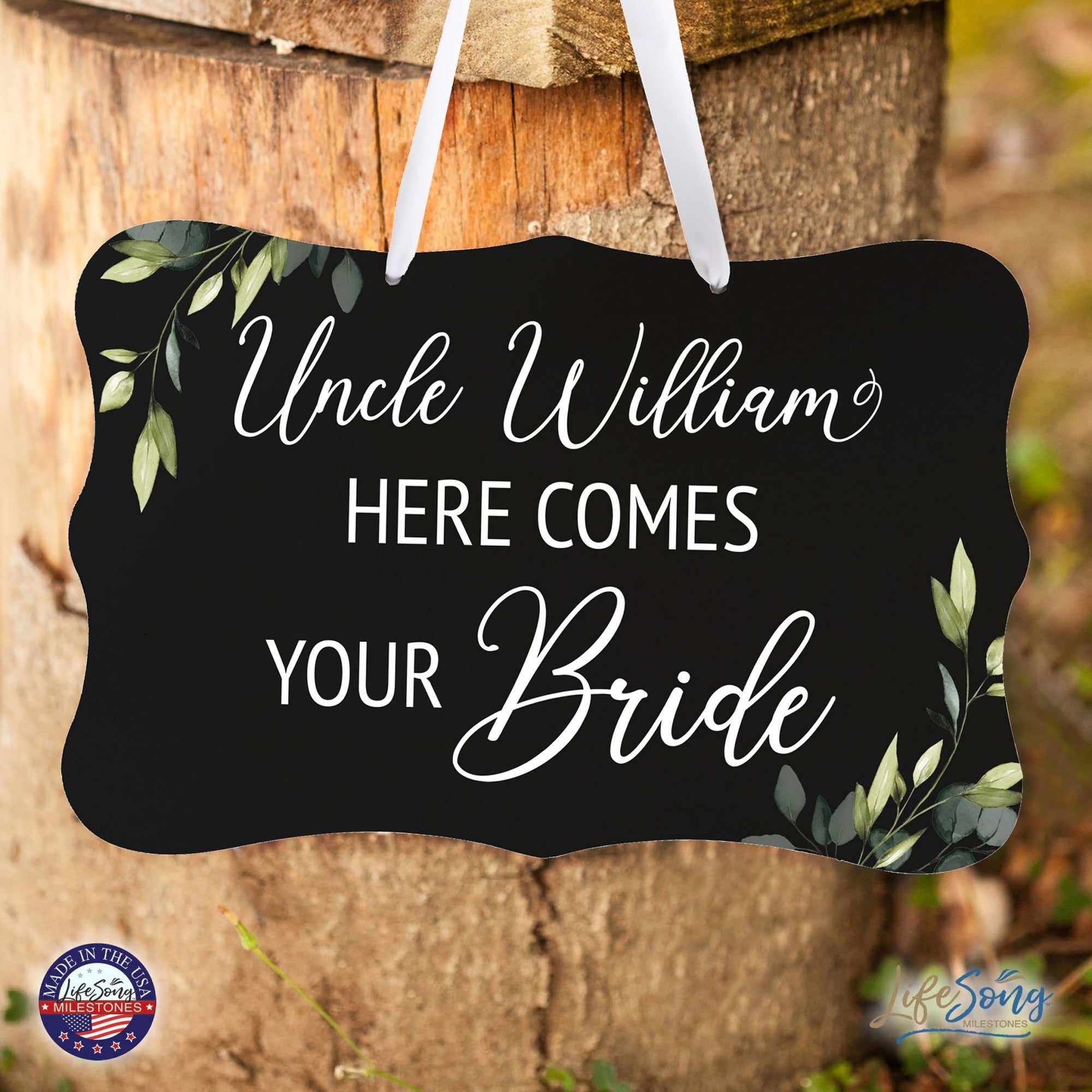 Custom Wall Hanging Signs For Wedding Ceremony, Reception, Bridal Shower 8x12| Here Comes Your Bride - LifeSong Milestones