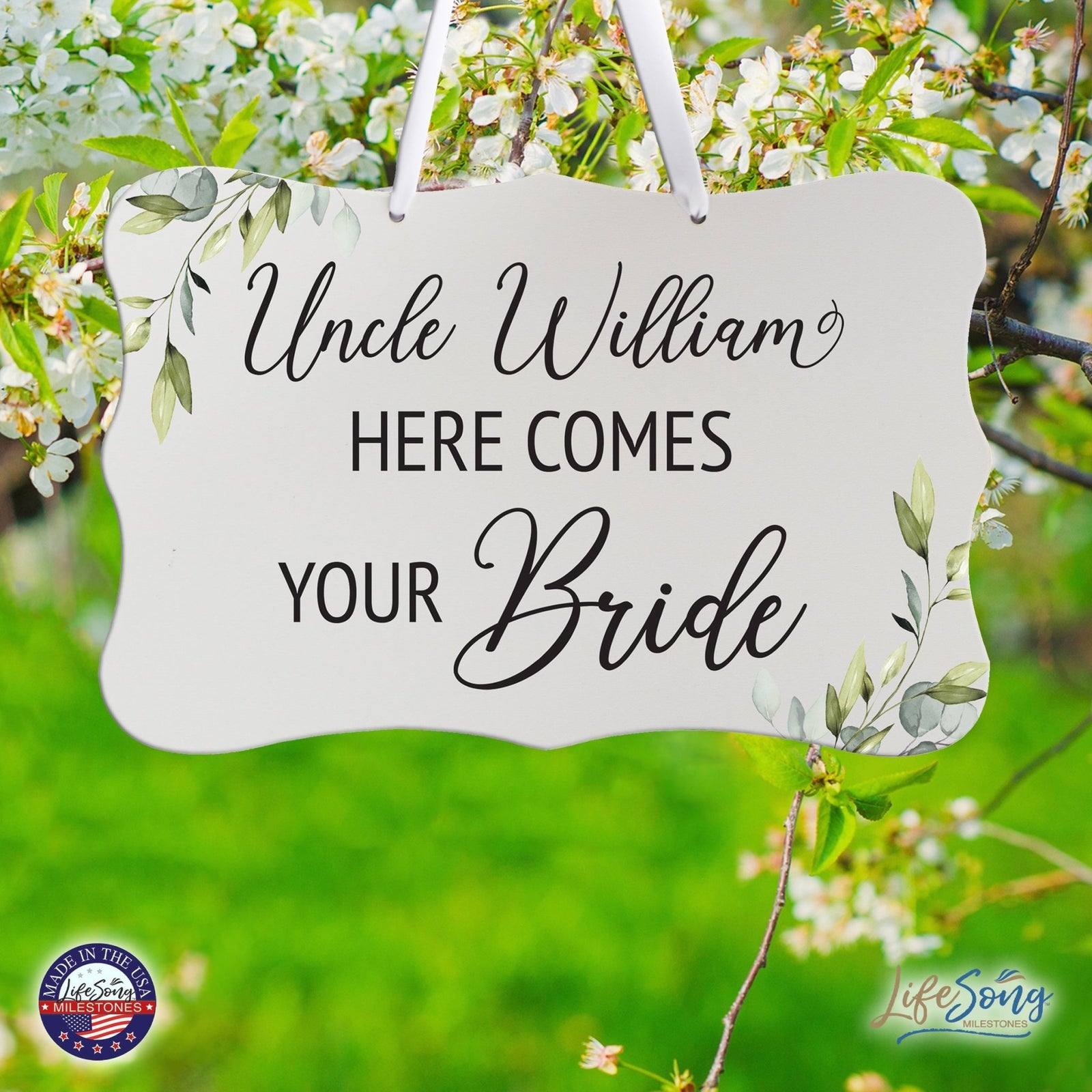 Custom Wall Hanging Signs For Wedding Ceremony, Reception, Bridal Shower 8x12| Here Comes Your Bride - LifeSong Milestones