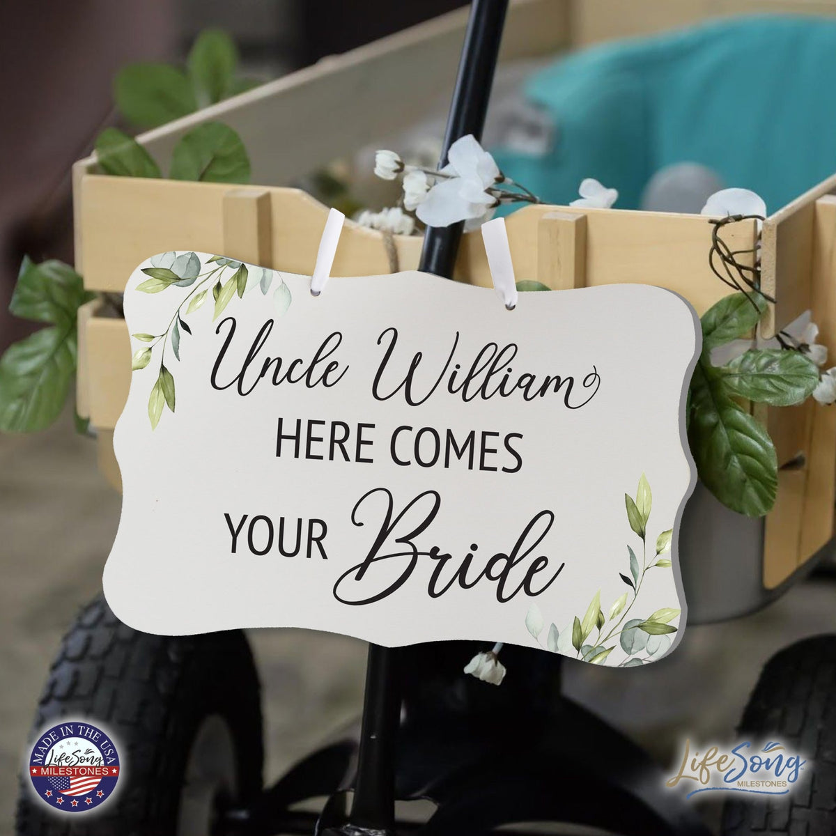 Custom Wall Hanging Signs For Wedding Ceremony, Reception, Bridal Shower 8x12| Here Comes Your Bride - LifeSong Milestones