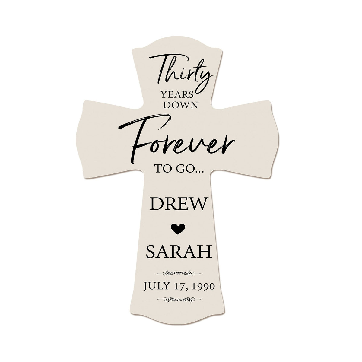 Unique Gifts for Couples - Customized Wall Cross for 30th Wedding Anniversary