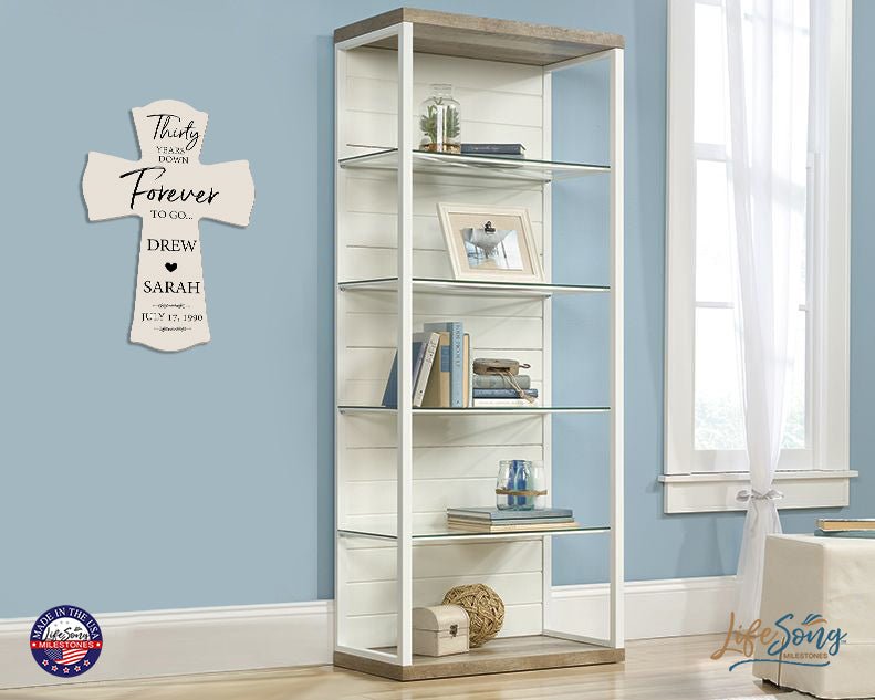 Unique Gifts for Couples - Customized Wall Cross for 30th Wedding Anniversary