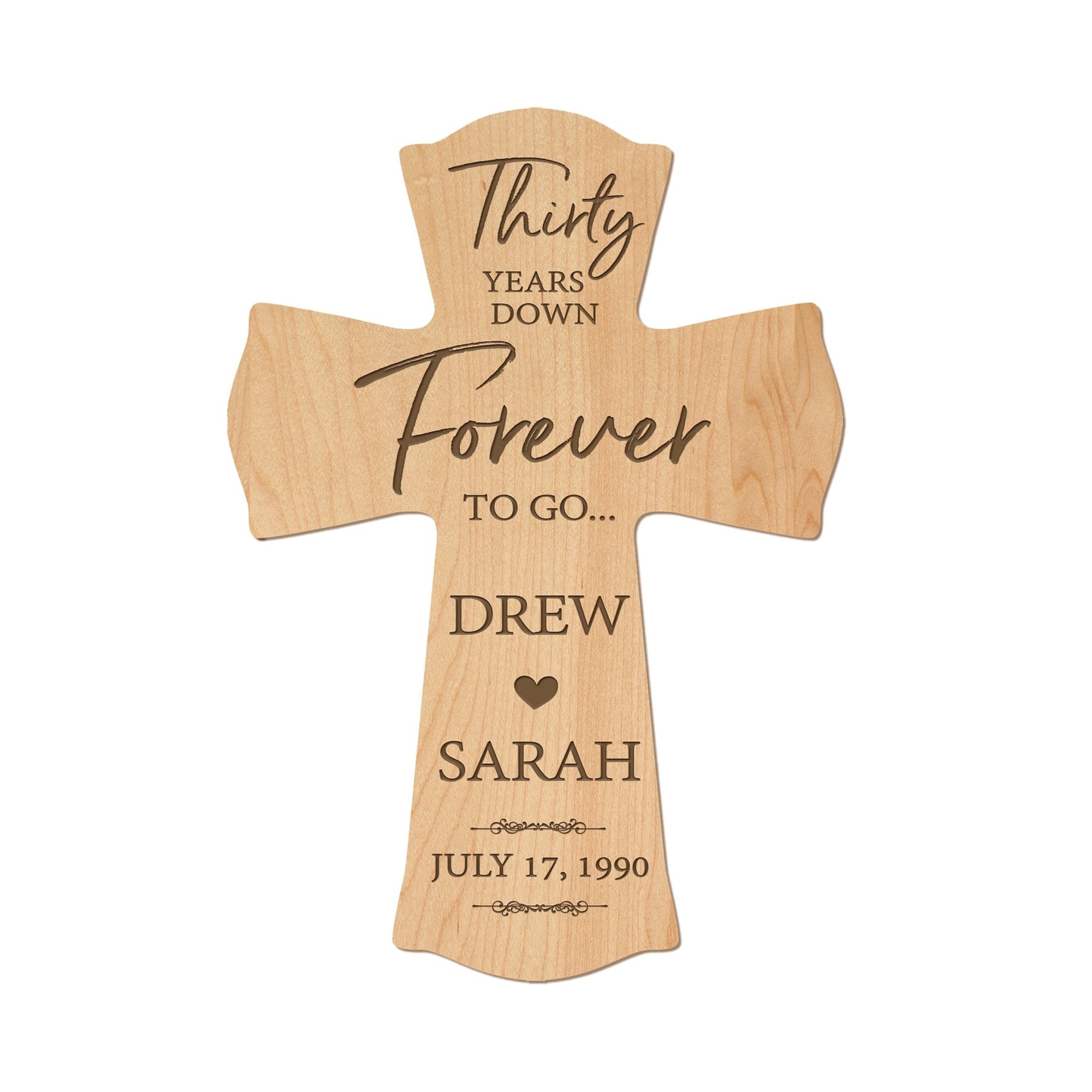 Thoughtful Gifts for Couples – Personalized 30th Wedding Anniversary Wall Cross