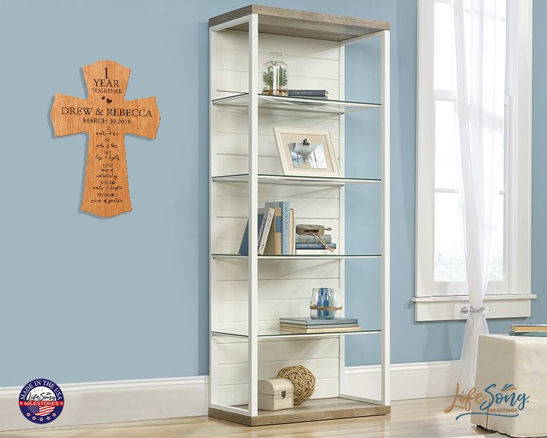 Lifesong Milestones Elegant Personalized Wall Cross - Perfect for 1st Wedding Anniversary
