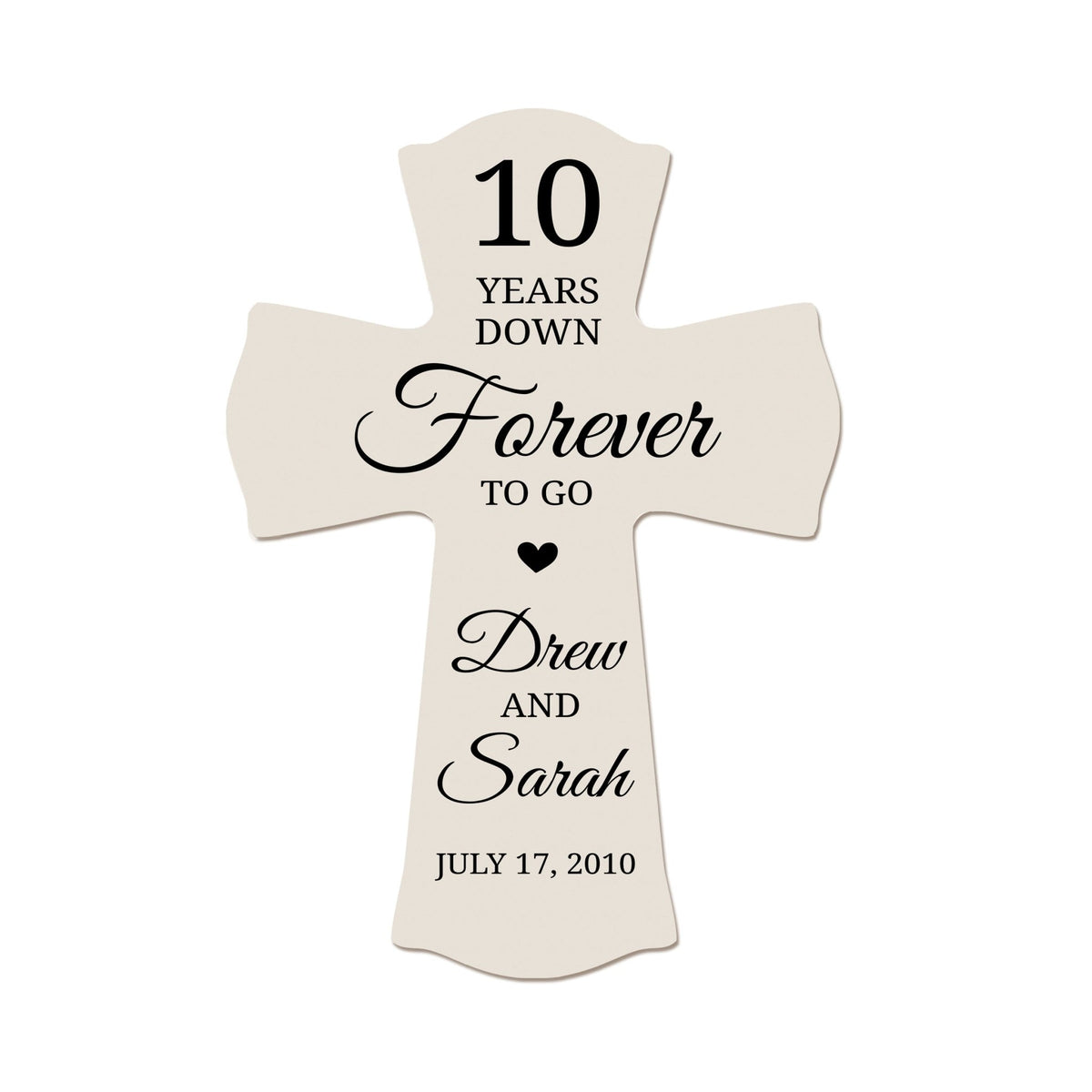 Celebrate a decade of love with our Personalized Wall Cross, a thoughtful 10th-anniversary gift for a couple.