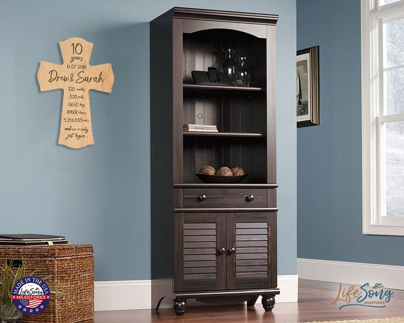 Lifesong Milestones Elegant Personalized Wall Cross – Ideal 10th Anniversary Gift for Couple