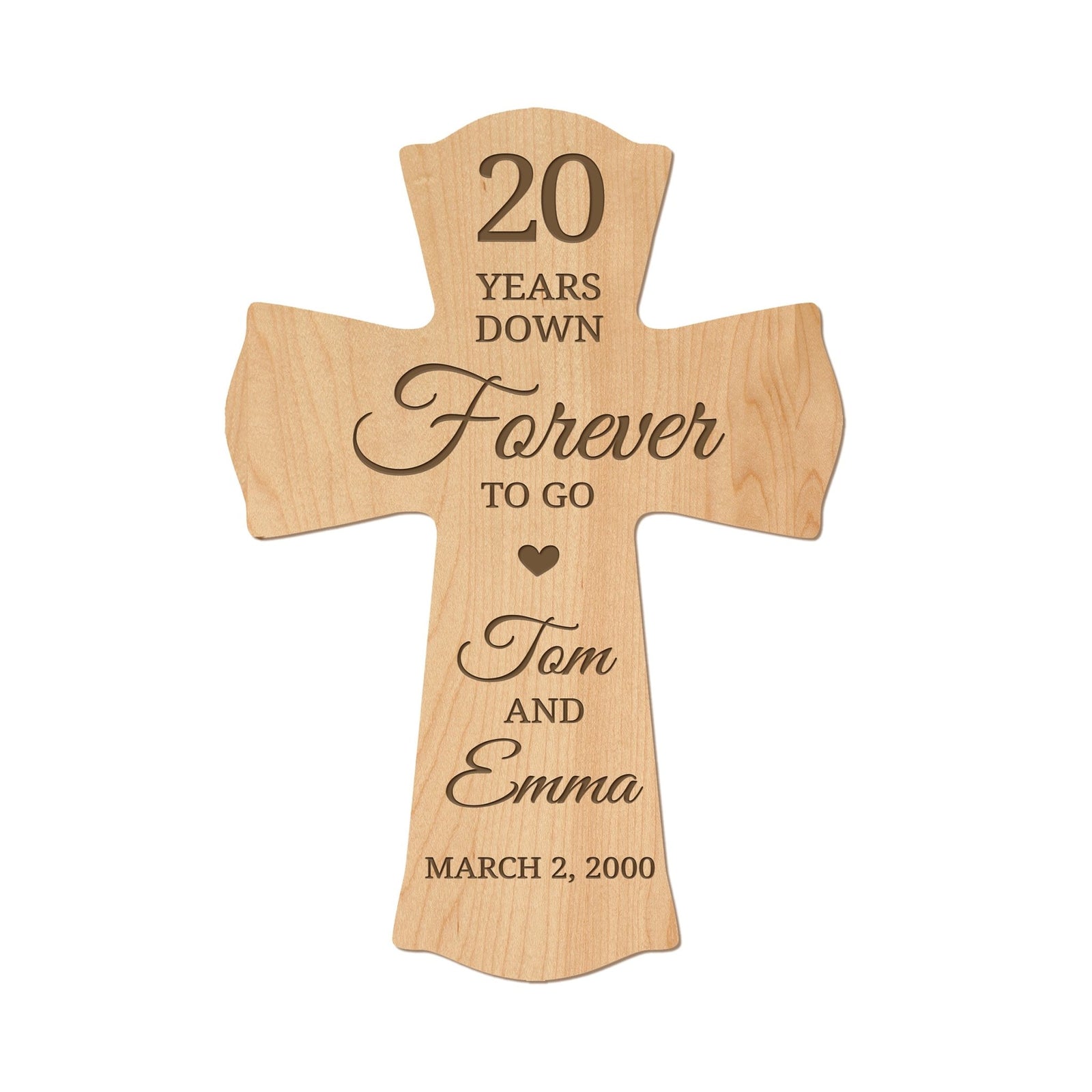 Thoughtful Gifts for Couples – Personalized 20th Wedding Anniversary Wall Cross