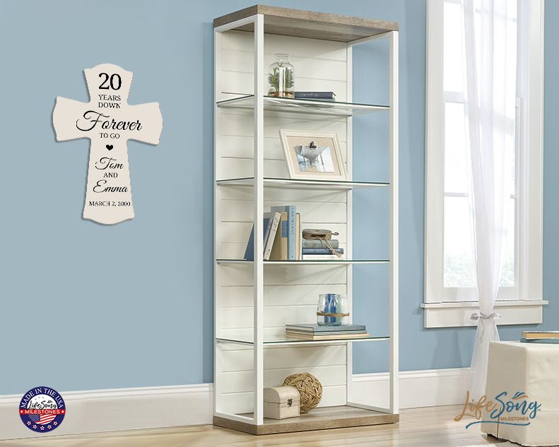 Unique Gifts for Couples - Customized Wall Cross for 20th Wedding Anniversary