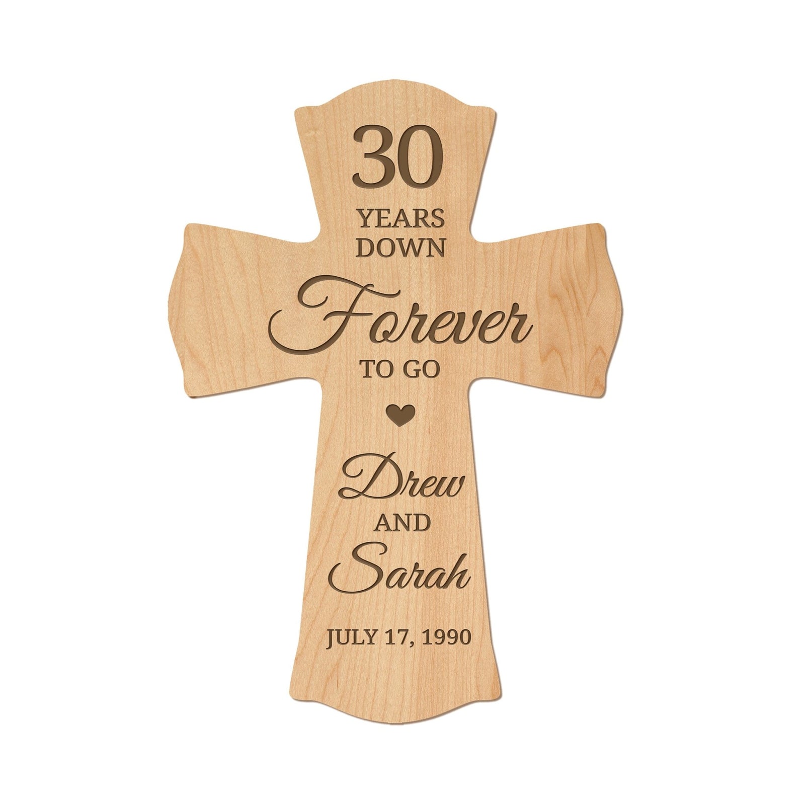 Thoughtful Gifts for Couples – Personalized 30th Wedding Anniversary Wall Cross