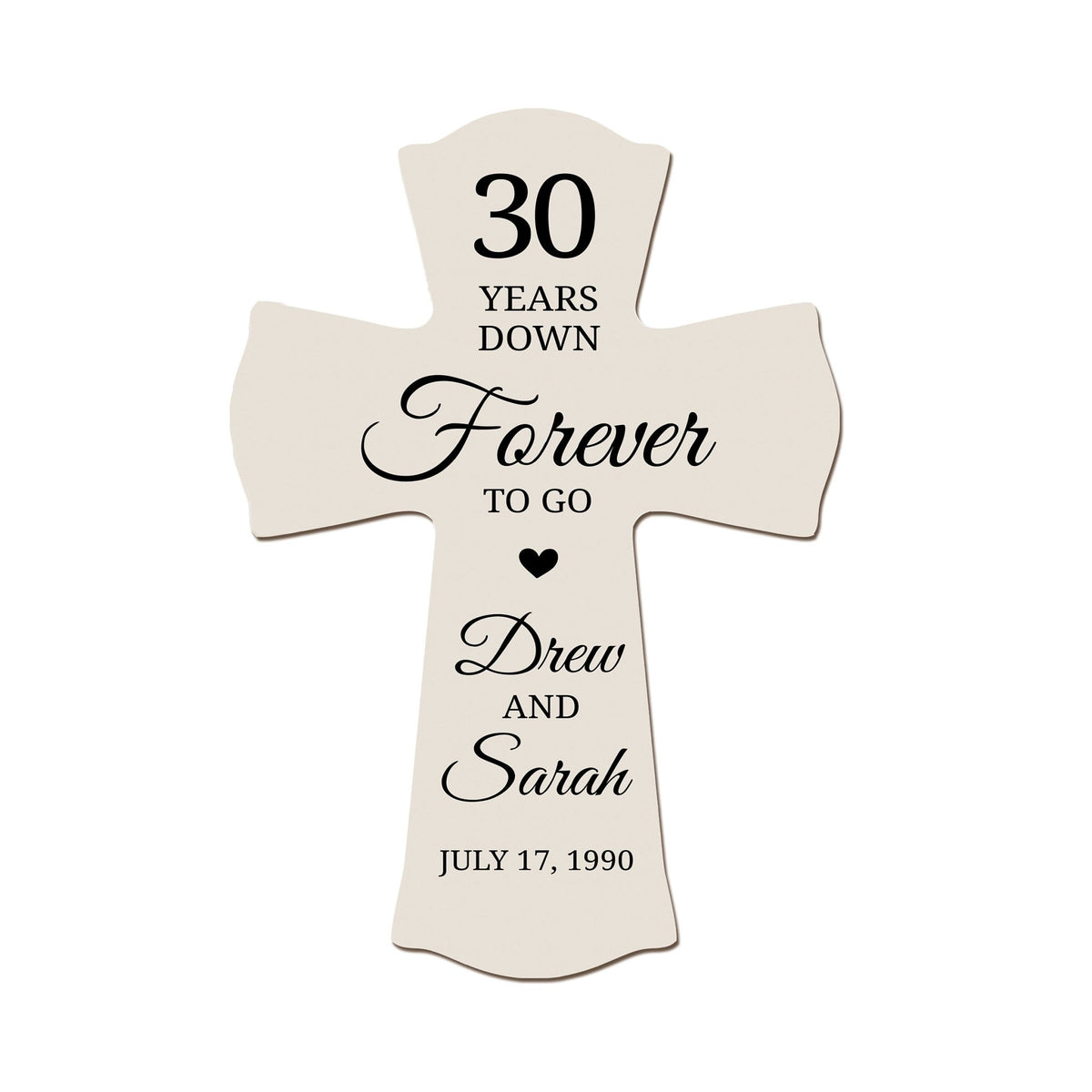 Unique Gifts for Couples - Customized Wall Cross for 30th Wedding Anniversary