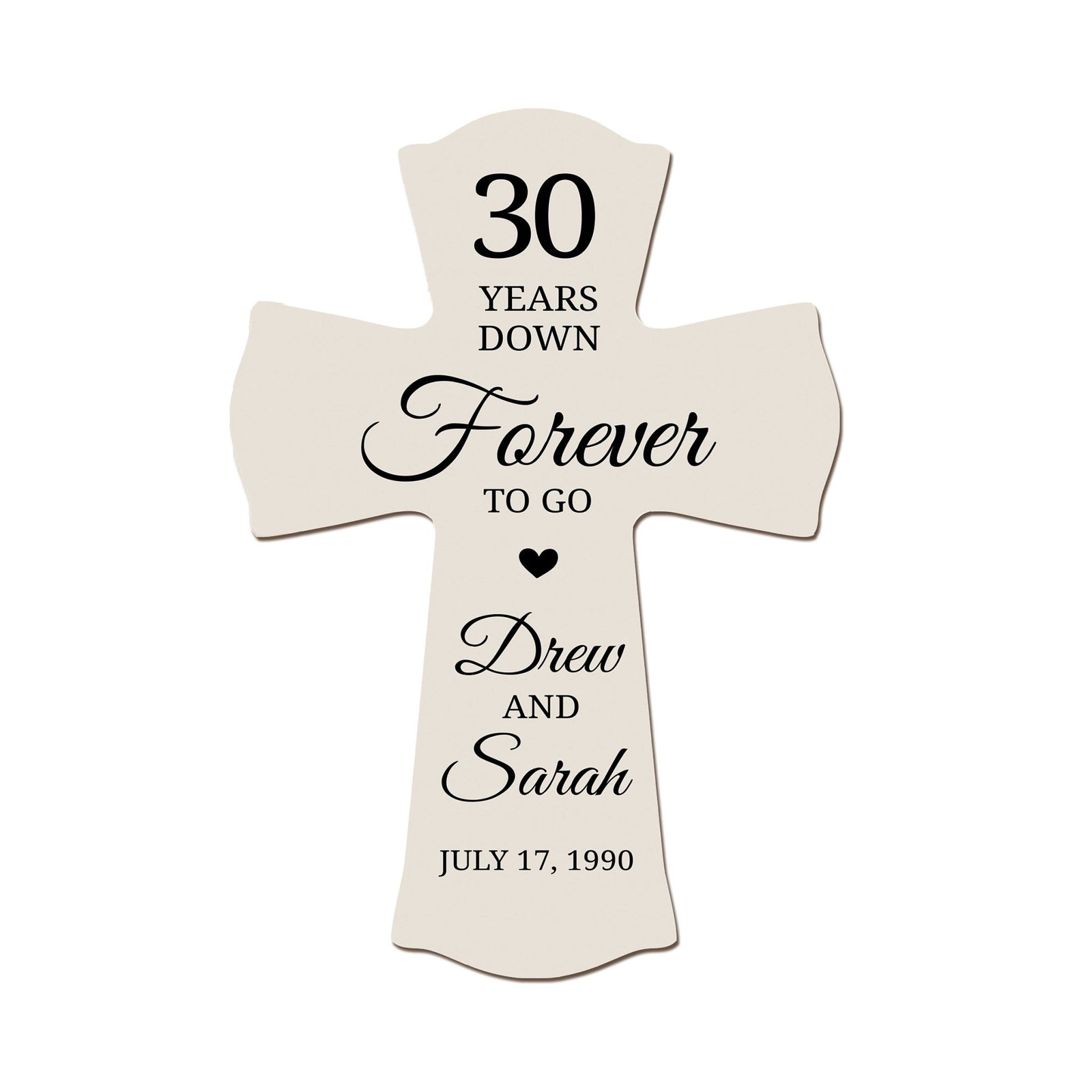 Unique Gifts for Couples - Customized Wall Cross for 30th Wedding Anniversary